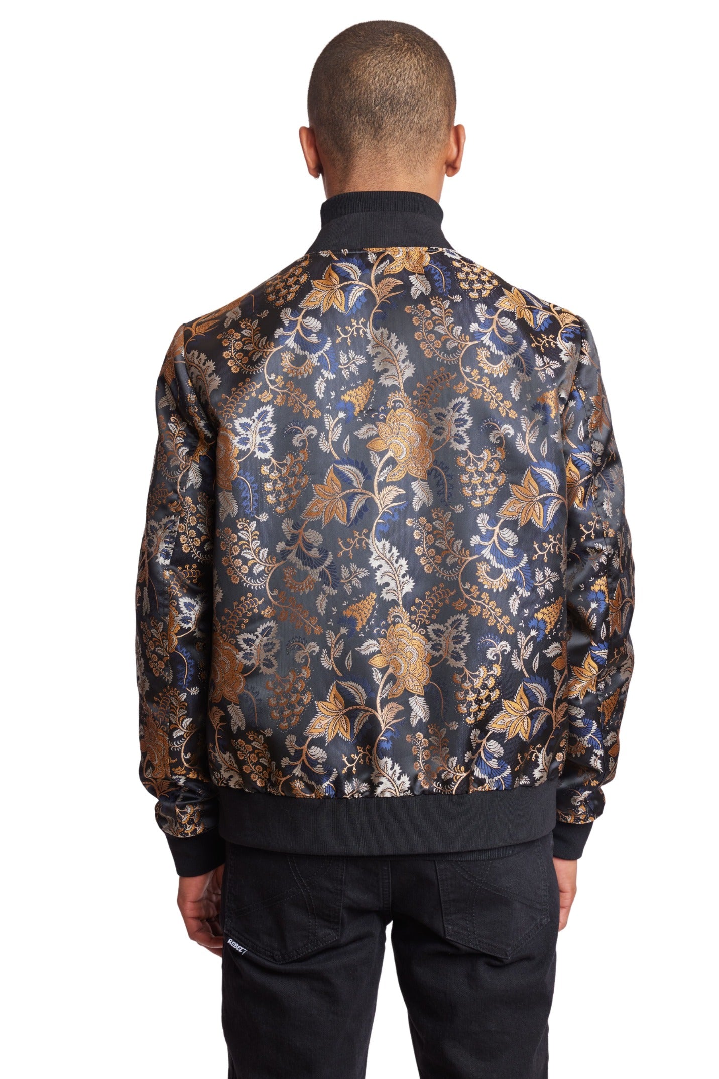 Hyde Bomber Jacket - slim - Black Navy Gold – Paisley & Gray