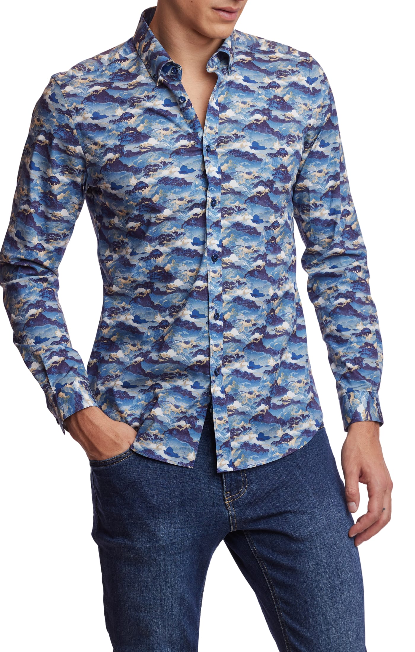 Brian Button Down Shirt - Golden Wave