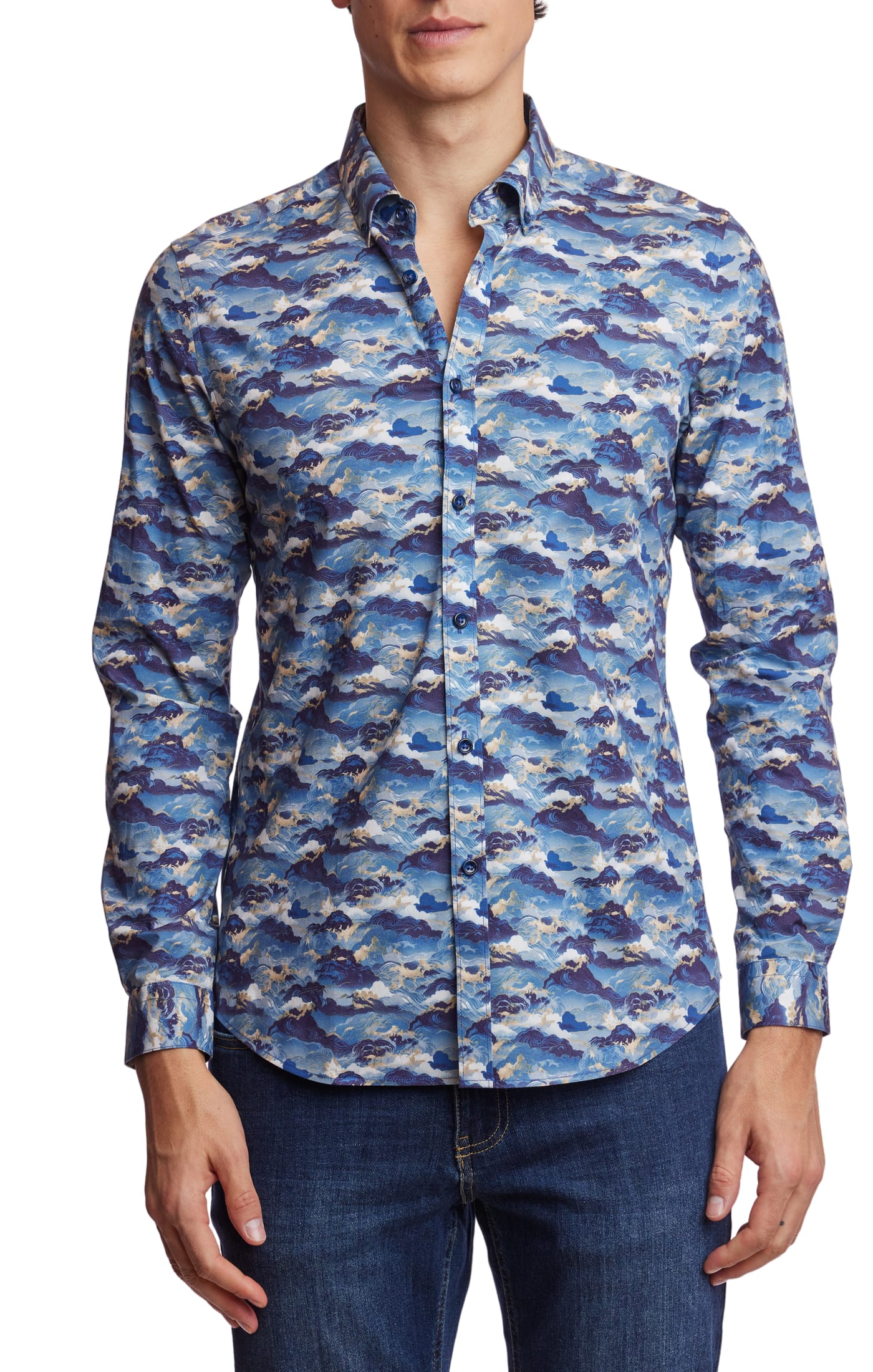 Brian Button Down Shirt - Golden Wave