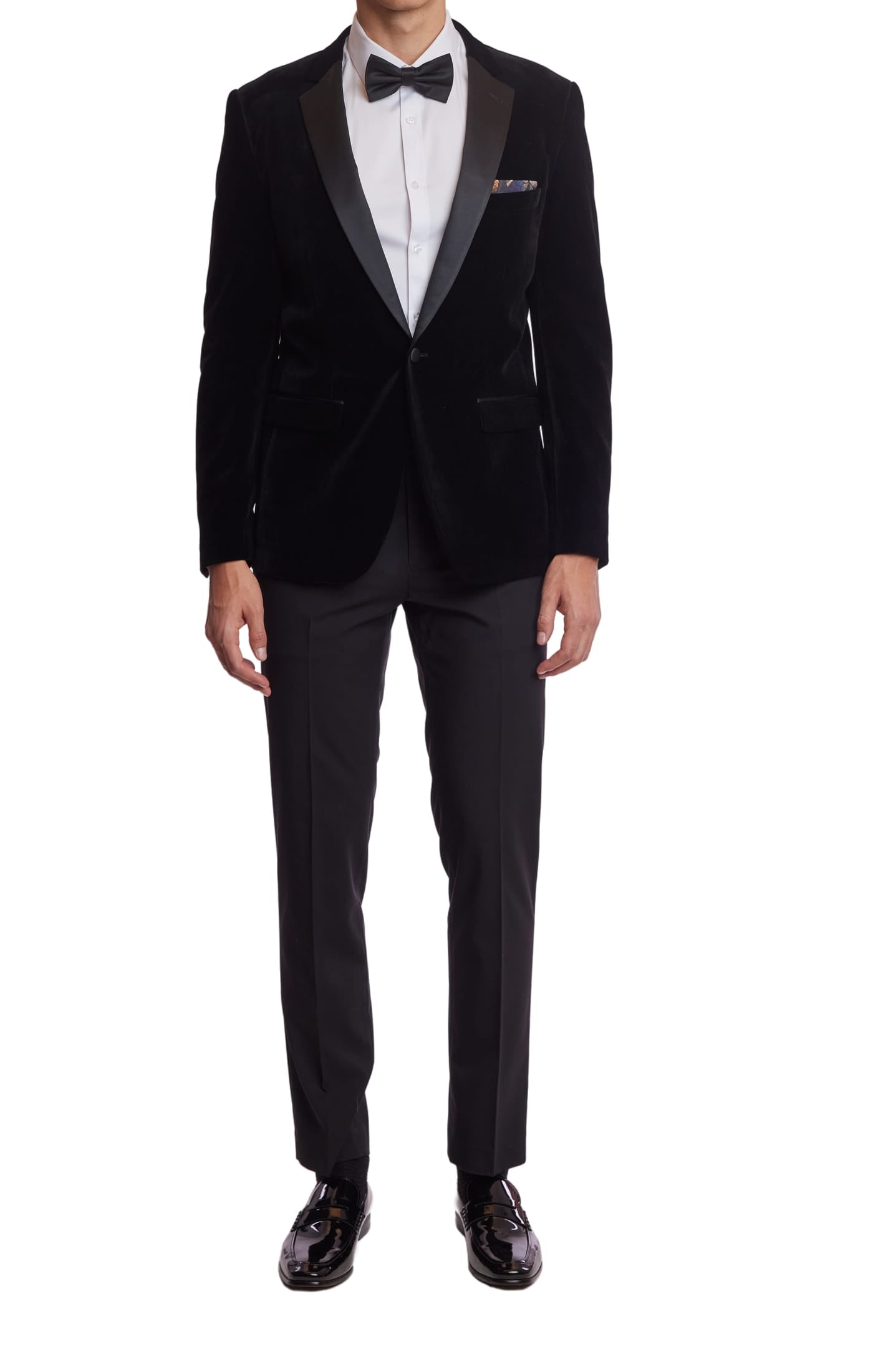 Osborne Notch Tux Jacket - slim - Black Velvet