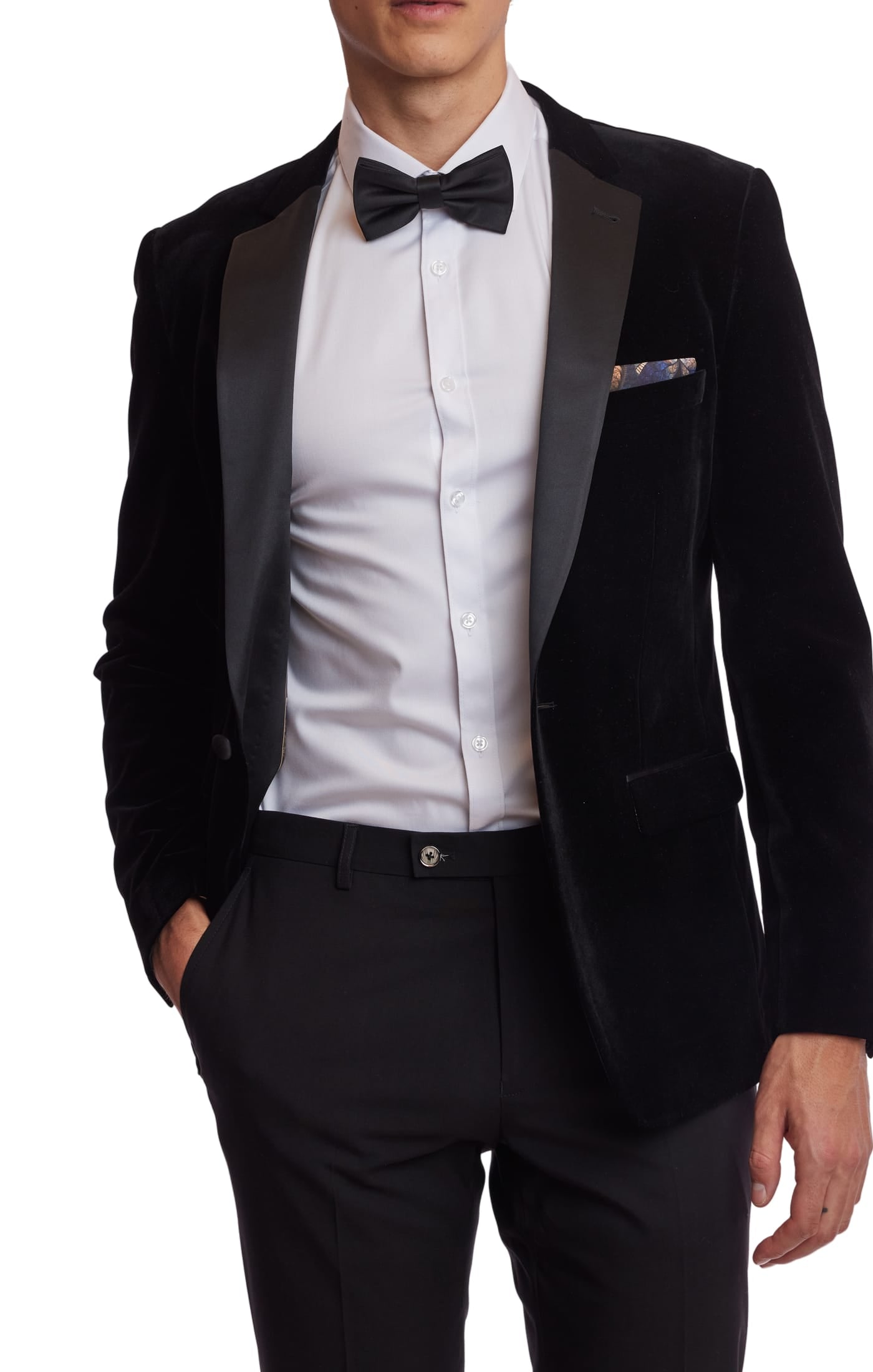 Osborne Notch Tux Jacket - slim - Black Velvet