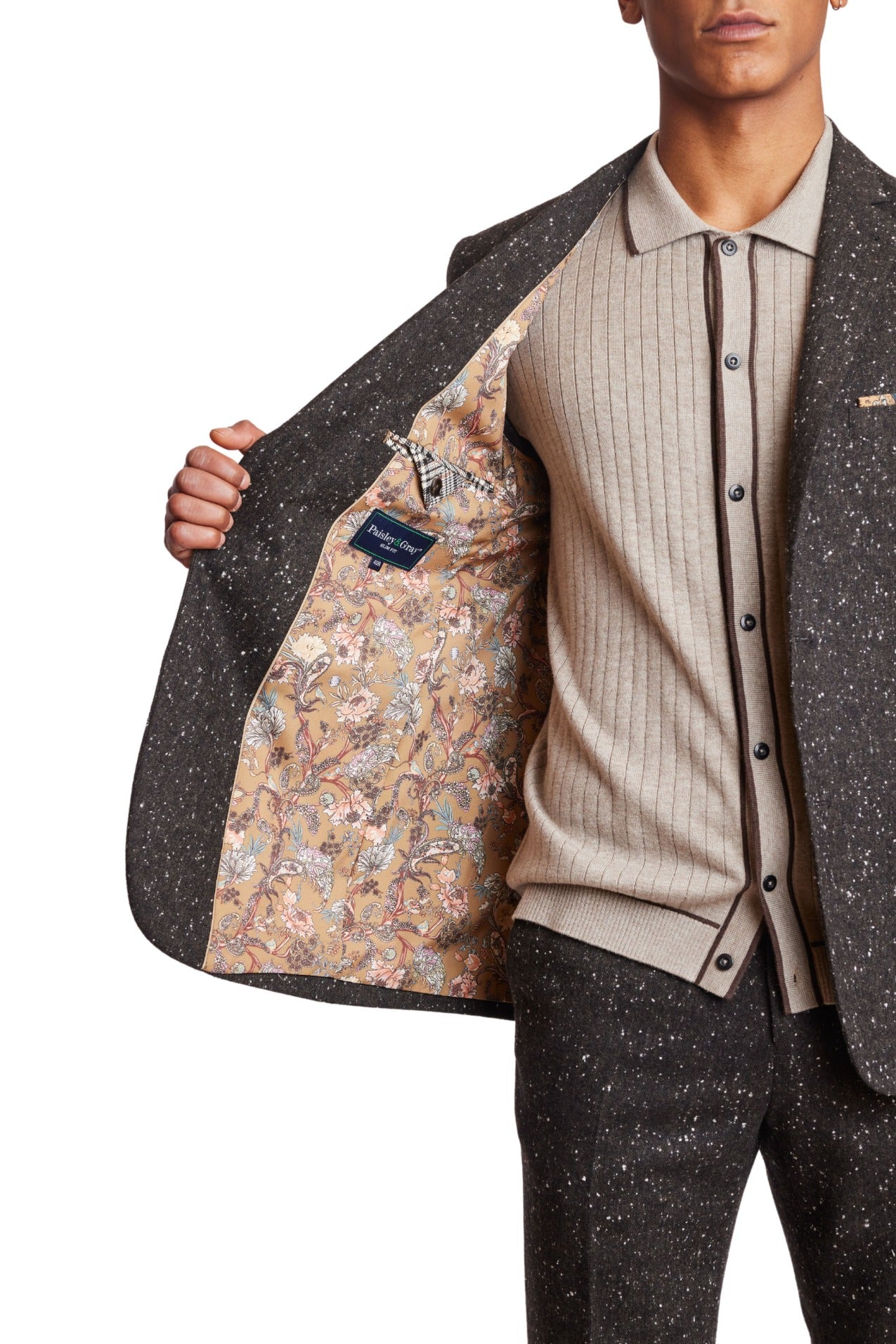 Dover Notch Jacket - slim - Chocolate Fleck Donegal