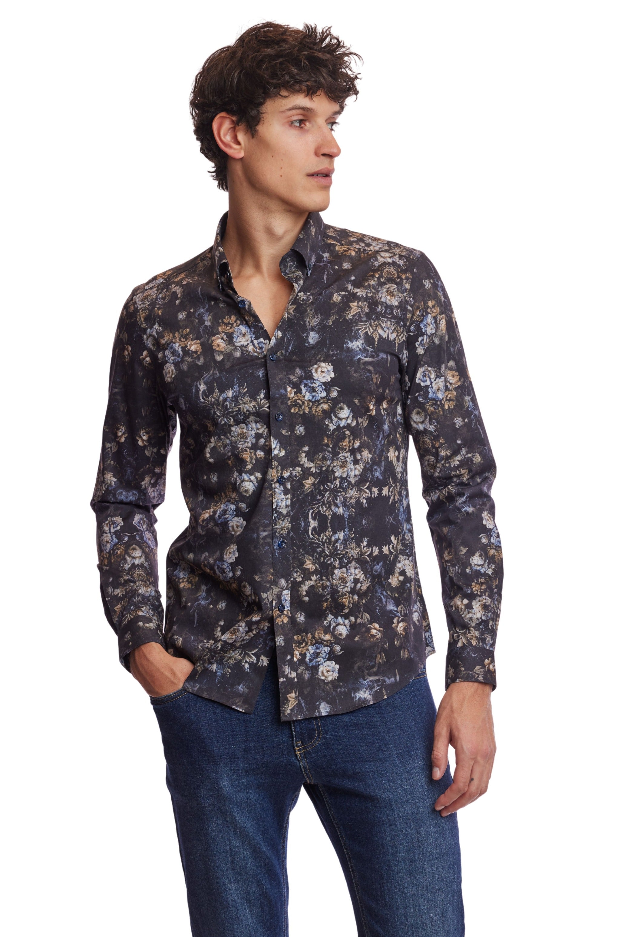Brian Button Down Shirt - Mystic Night