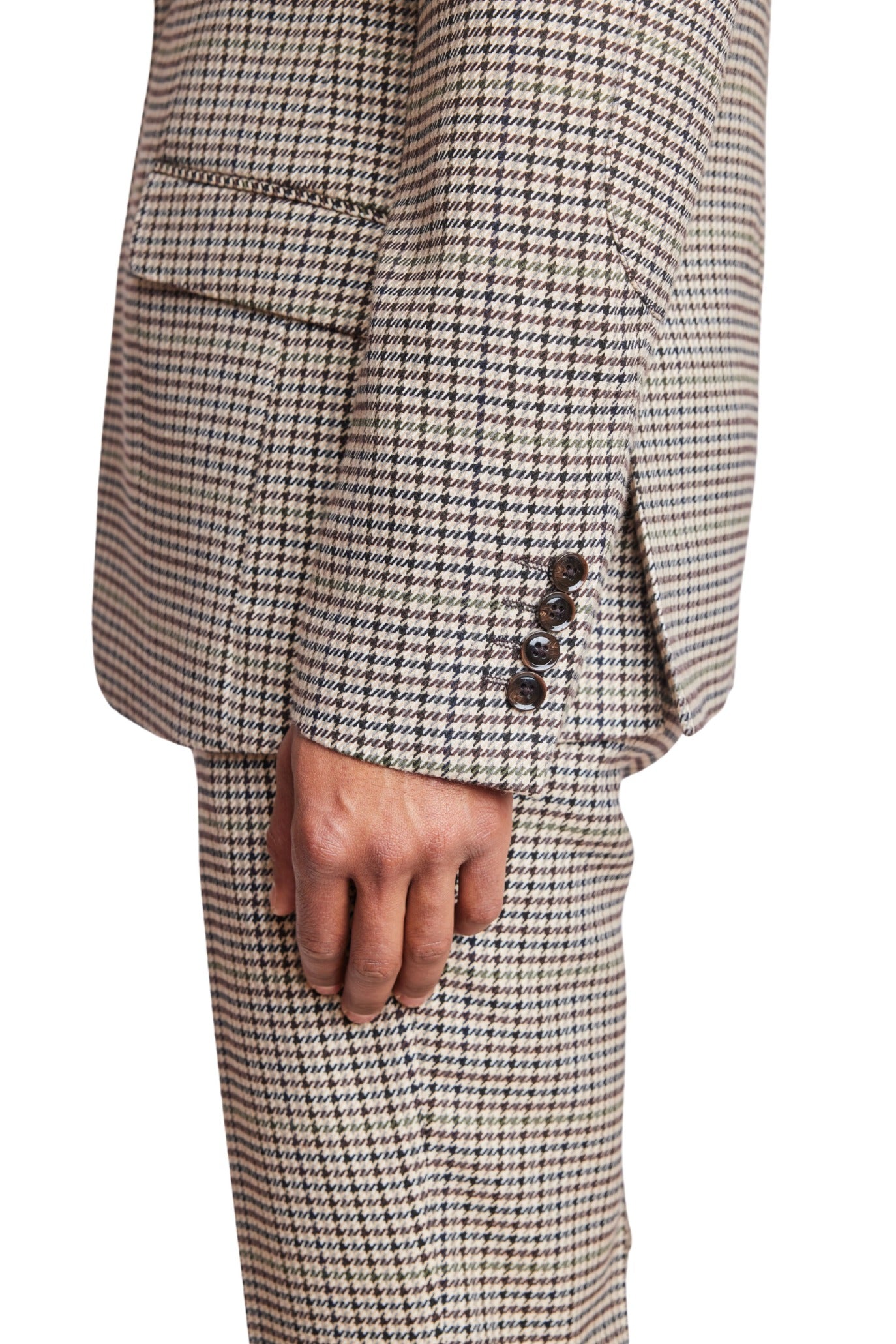 Ashton Peak Jacket - slim - Brown Green Houndstooth