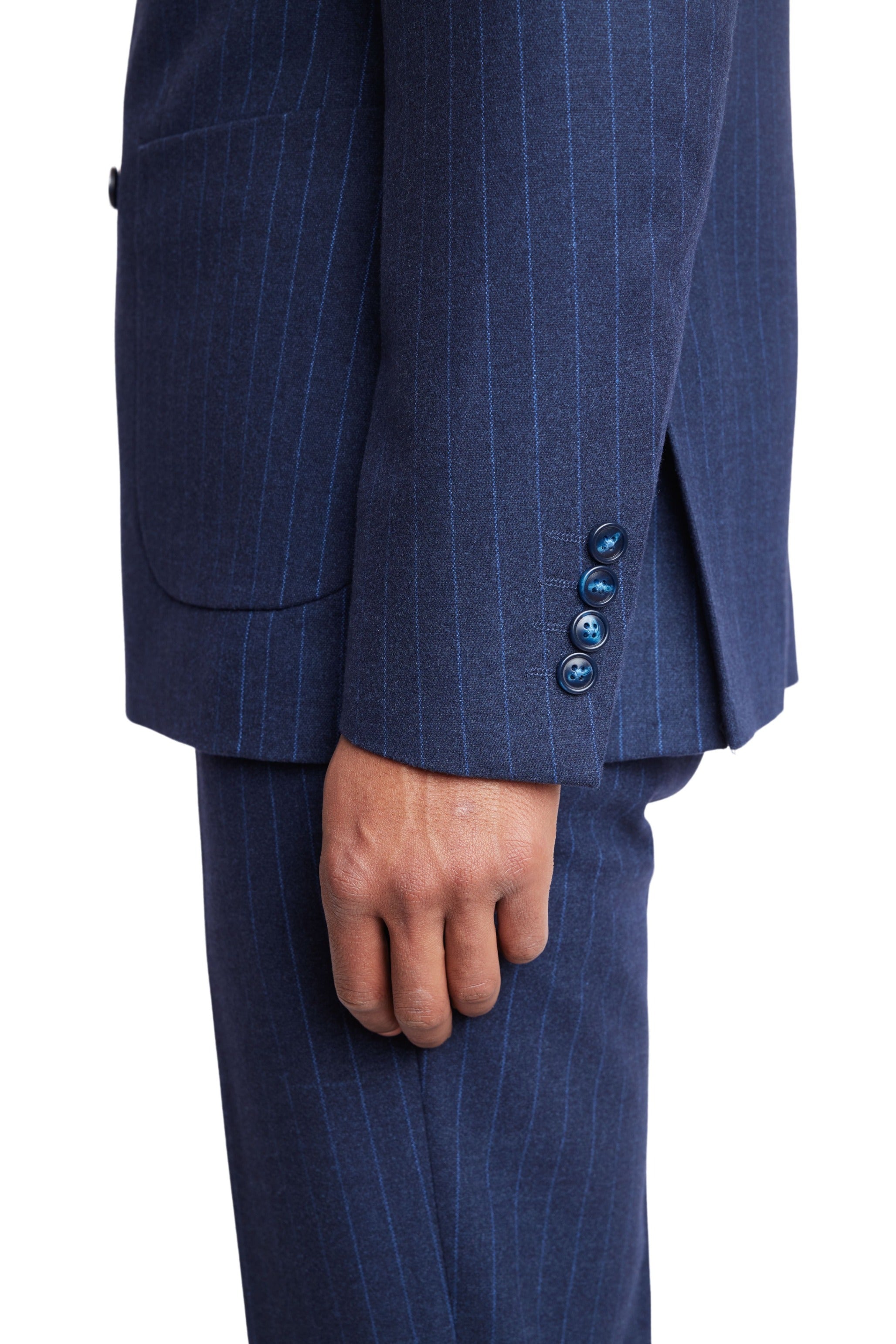 Soho Peak DB Jacket - slim - Navy Pinstripe Flannel