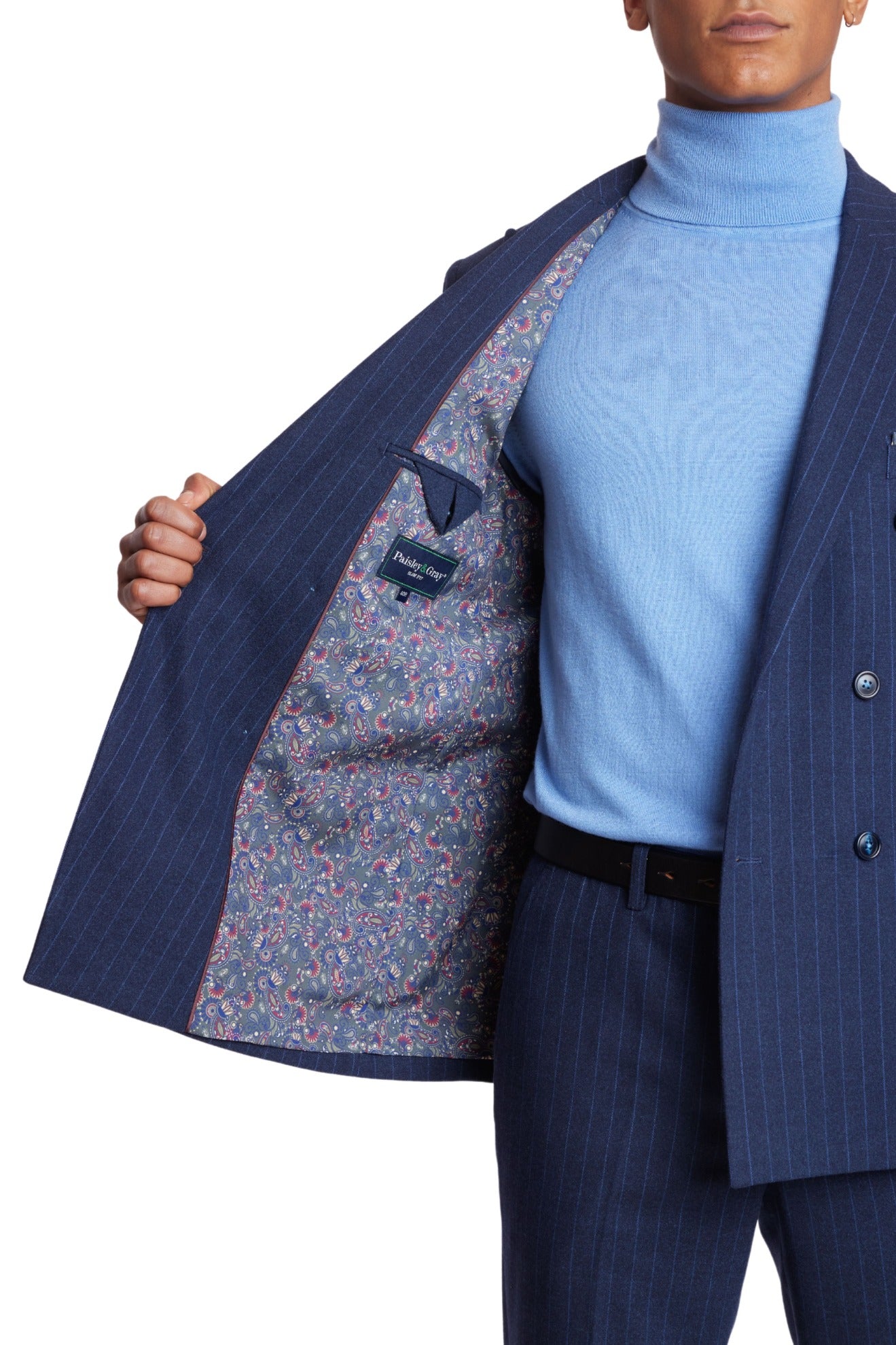 Soho Peak DB Jacket - slim - Navy Pinstripe Flannel