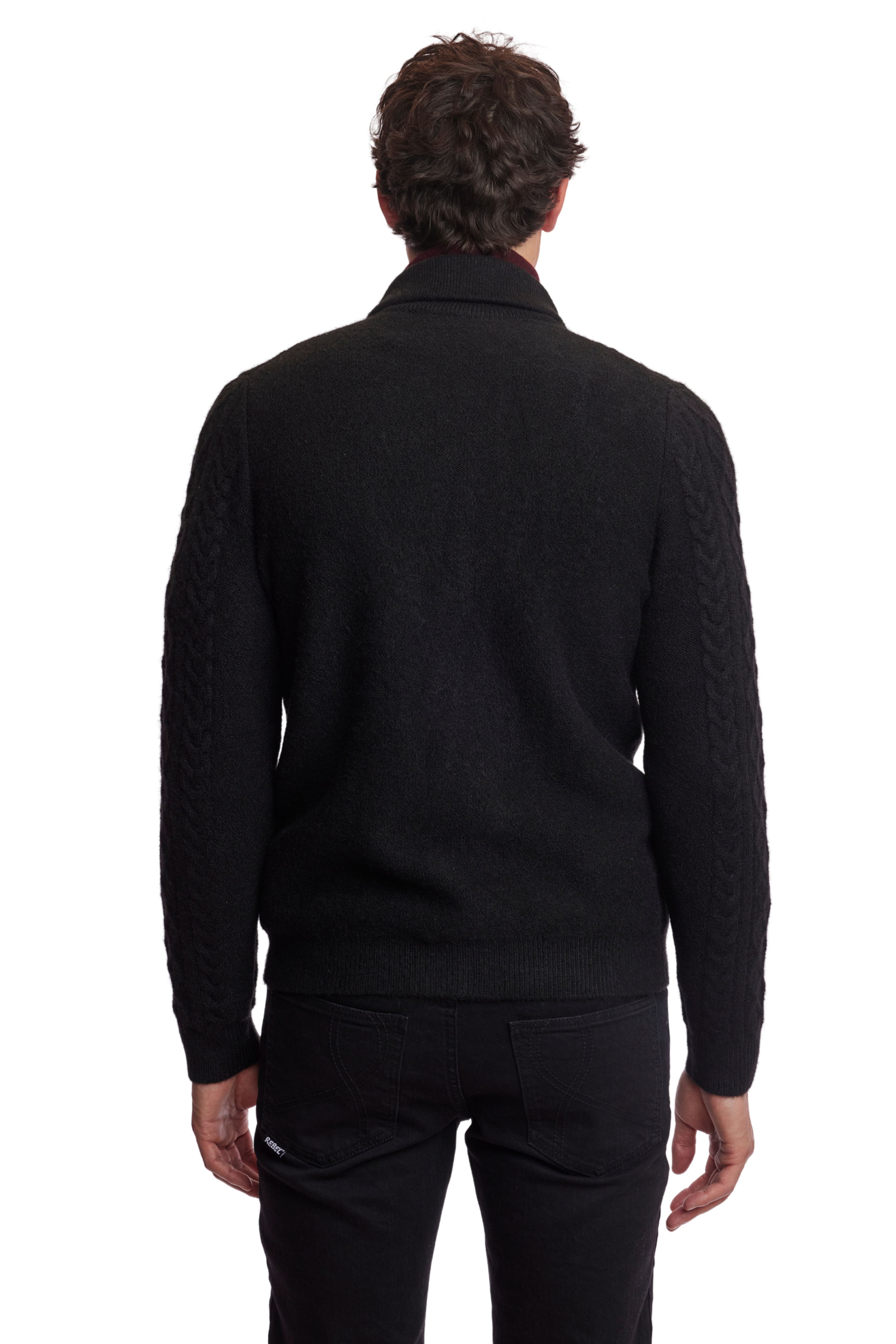 Toggle Cable Cardigan - Black Obsidian