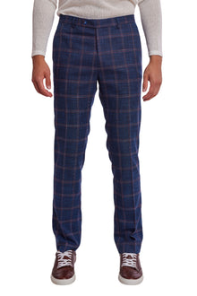  Downing Pants - slim - Navy Red White Check