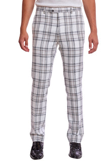  Downing Pants - slim - White Blk Grey Check