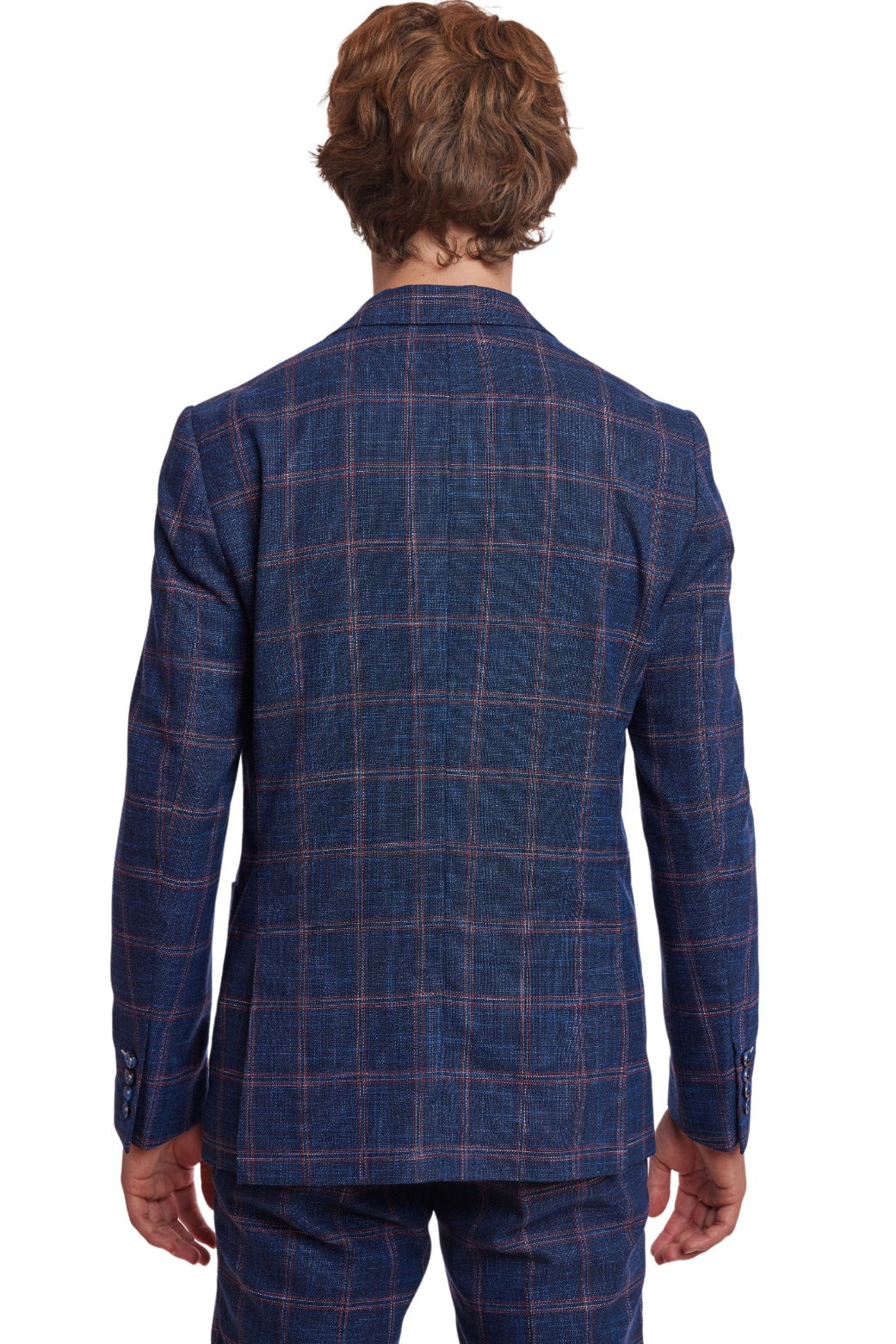 Dover Notch Jacket  - slim - Navy Red White Check