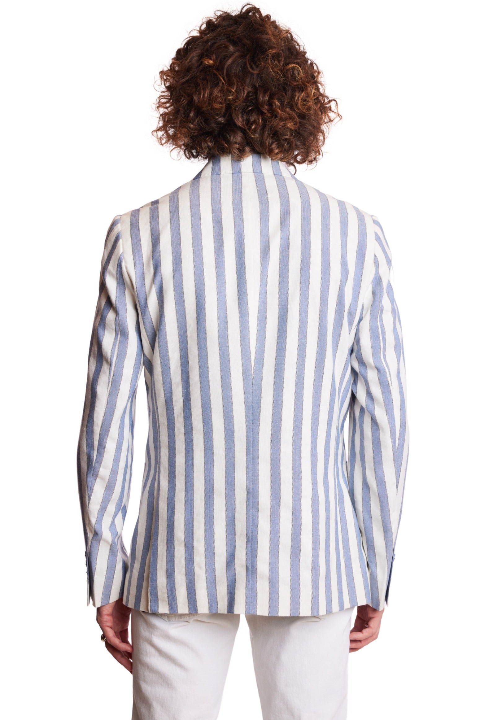 Soho Peak DB Jacket - slim - Blue Cream Wide Stripe