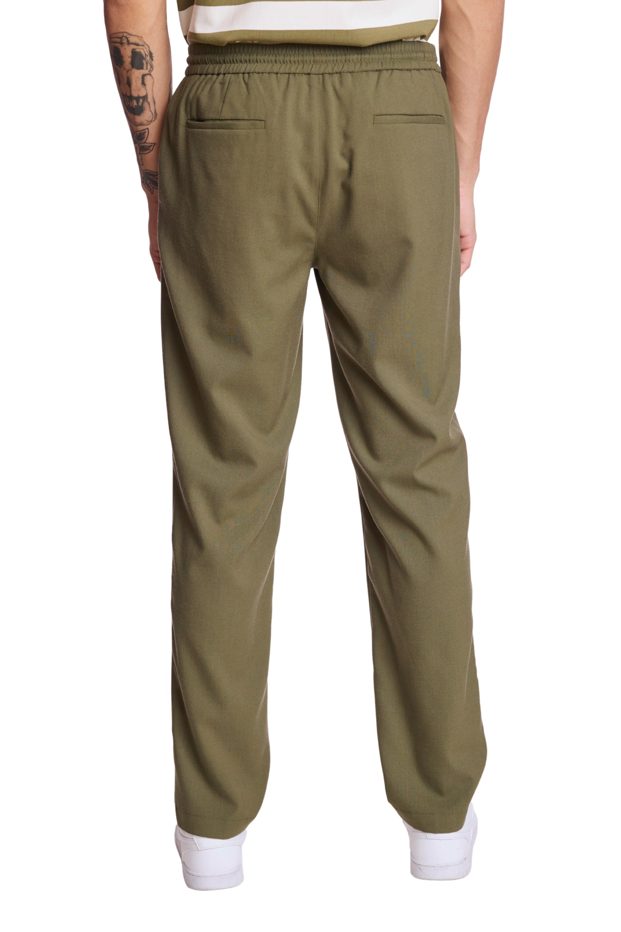 Chester Drawstring Pants - slim - Olive