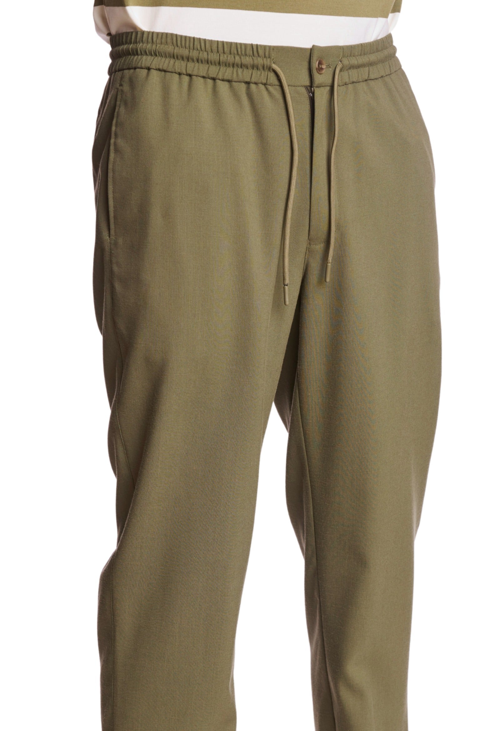 Chester Drawstring Pants - slim - Olive
