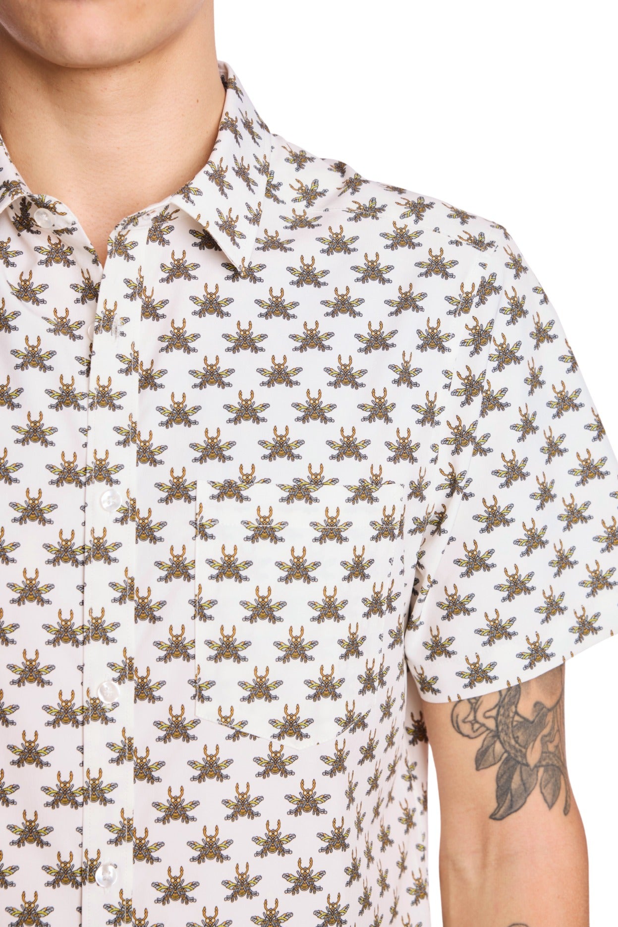 Gilby Swim Shirt - White Bees
