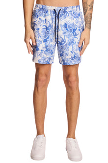  Gilligan Swim Trunks - Indigo White Paisley