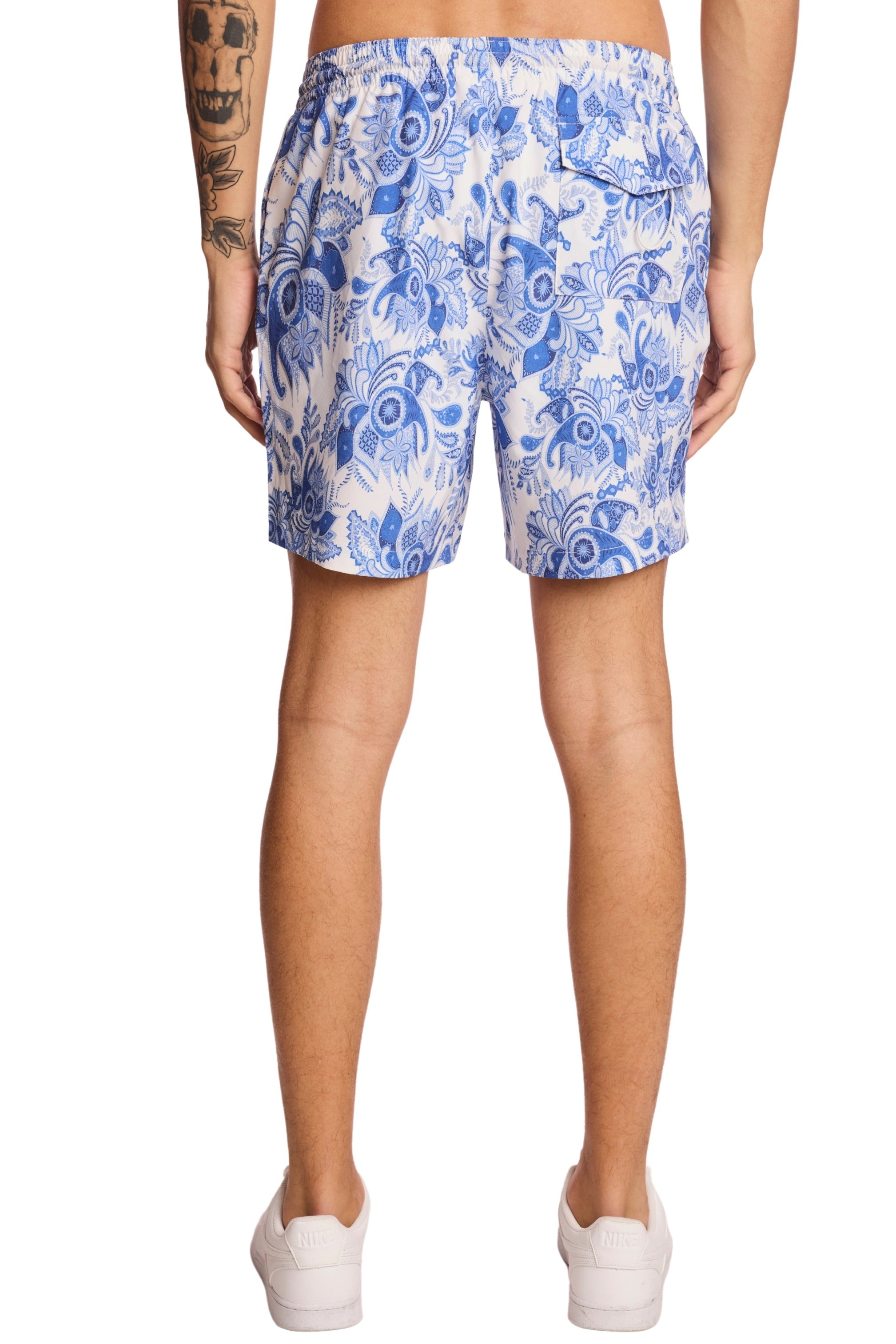 Gilligan Swim Trunks - Indigo White Paisley