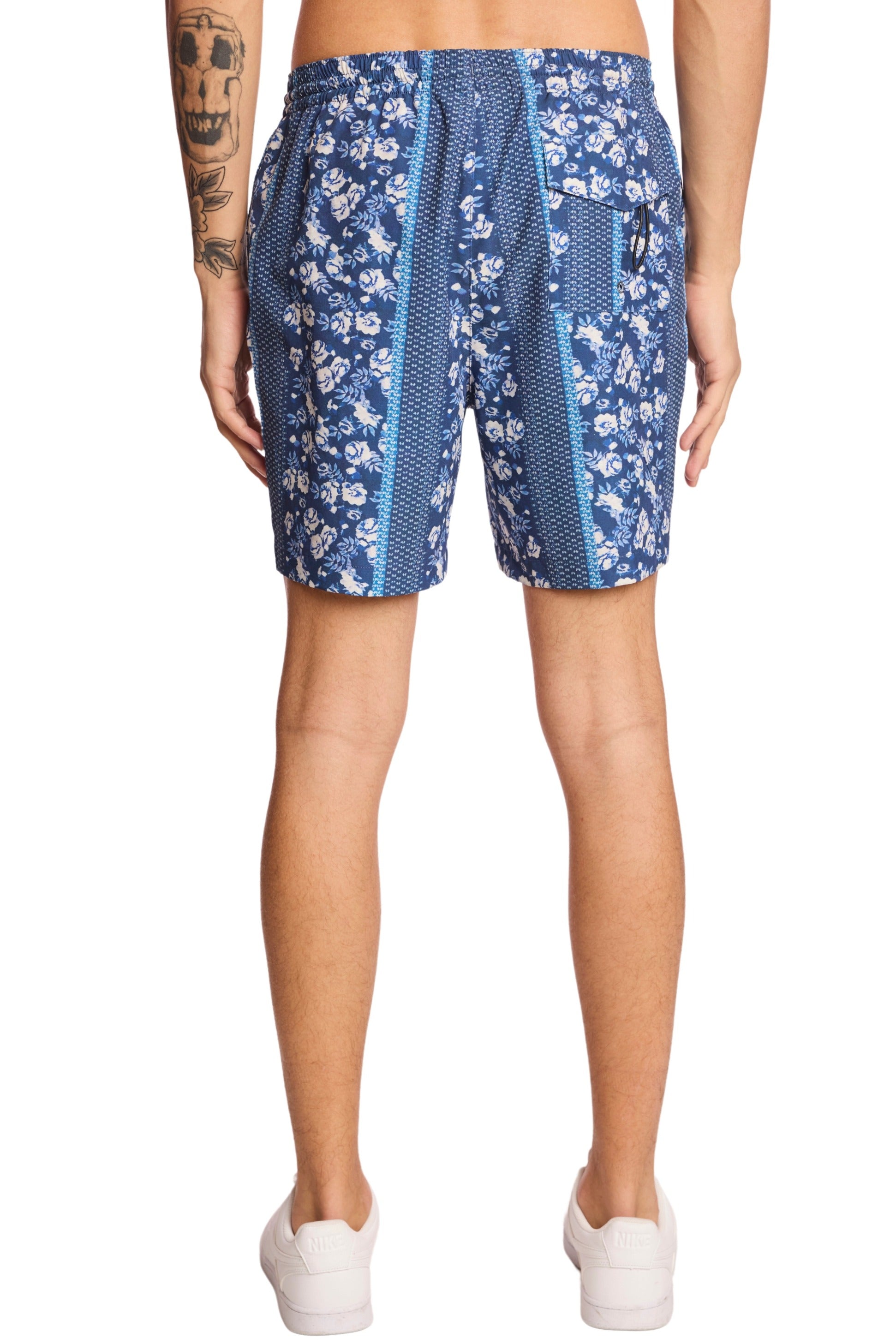 Gilligan Swim Trunks - Navy Lt Blue Floral