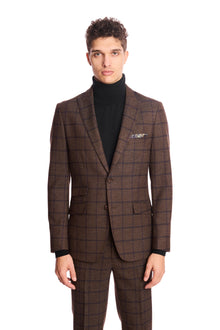  Ashton Peak Jacket - slim - Brown & Violet Windowpane