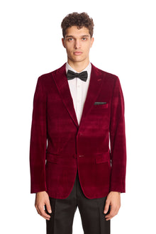  Kyle Big Peak Tux Jacket - slim - Bordeaux Velvet
