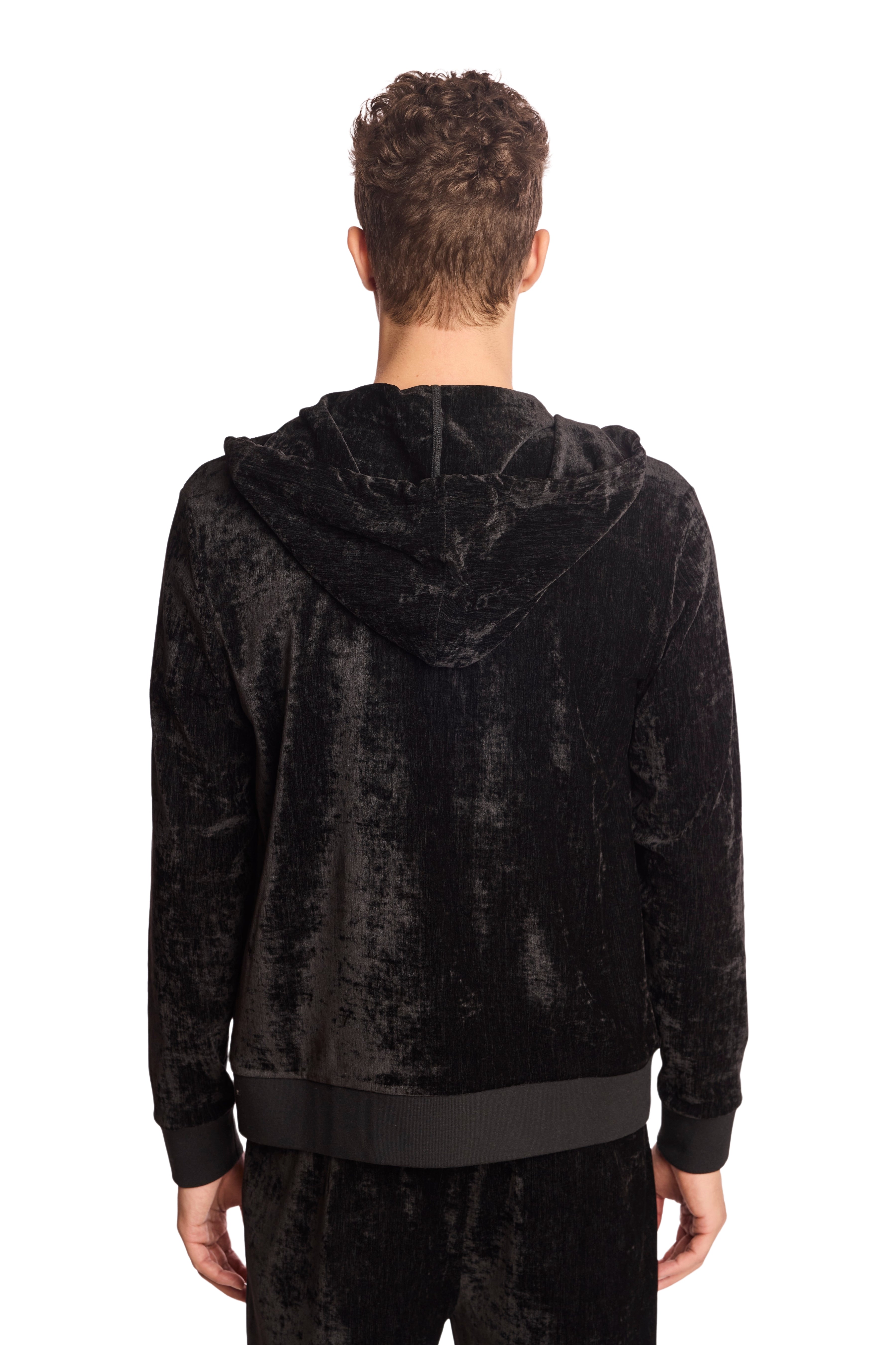 Velvet Zip-Up Hoody - Black Velvet