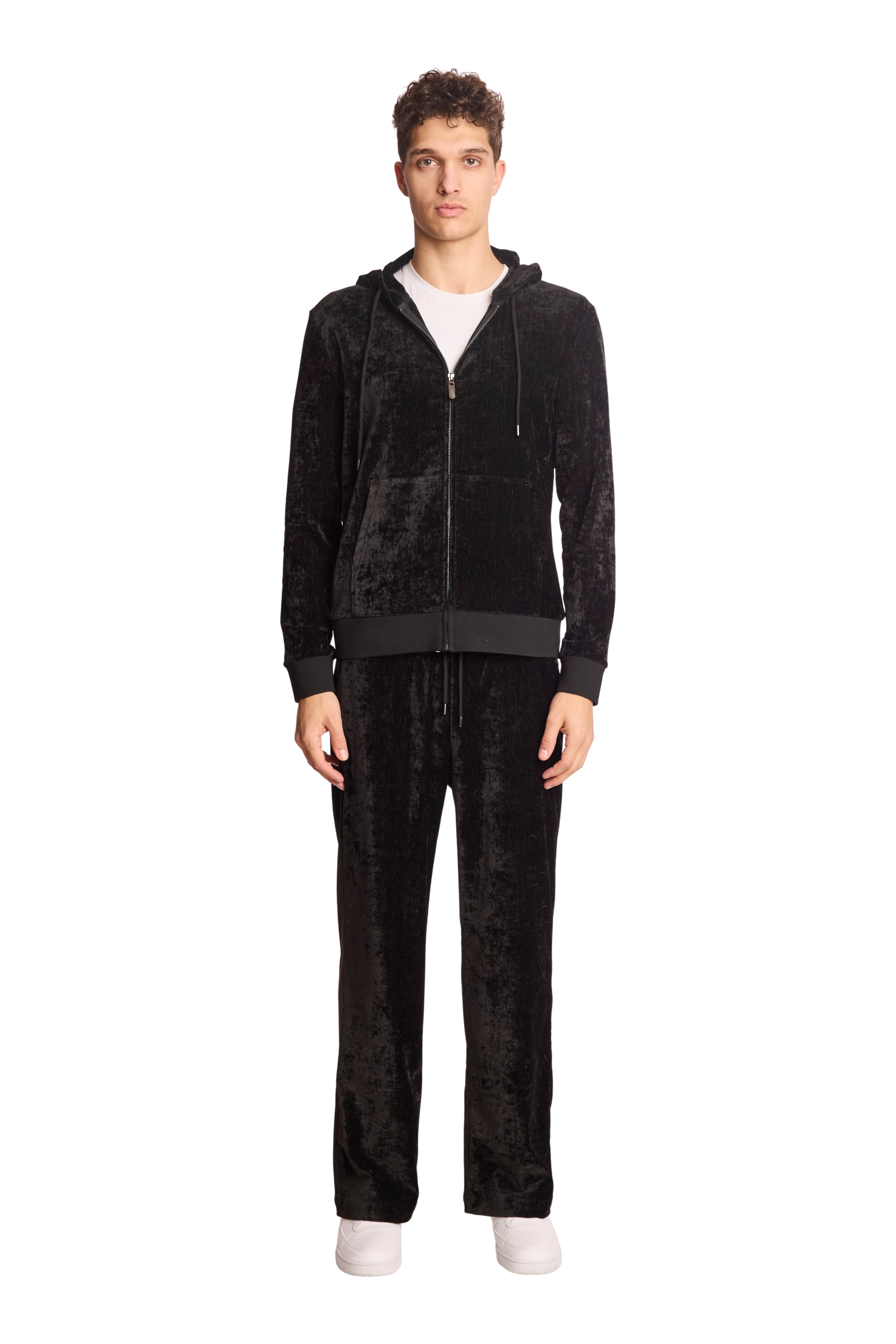 Velvet Zip-Up Hoody - Black Velvet