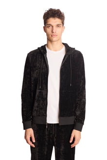  Velvet Zip-Up Hoody - Black Velvet