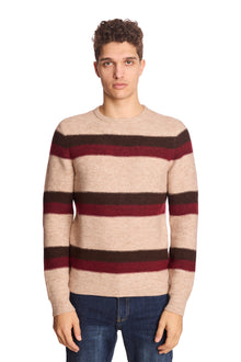  Crewneck Sweater - Cherry Coffee Stripe