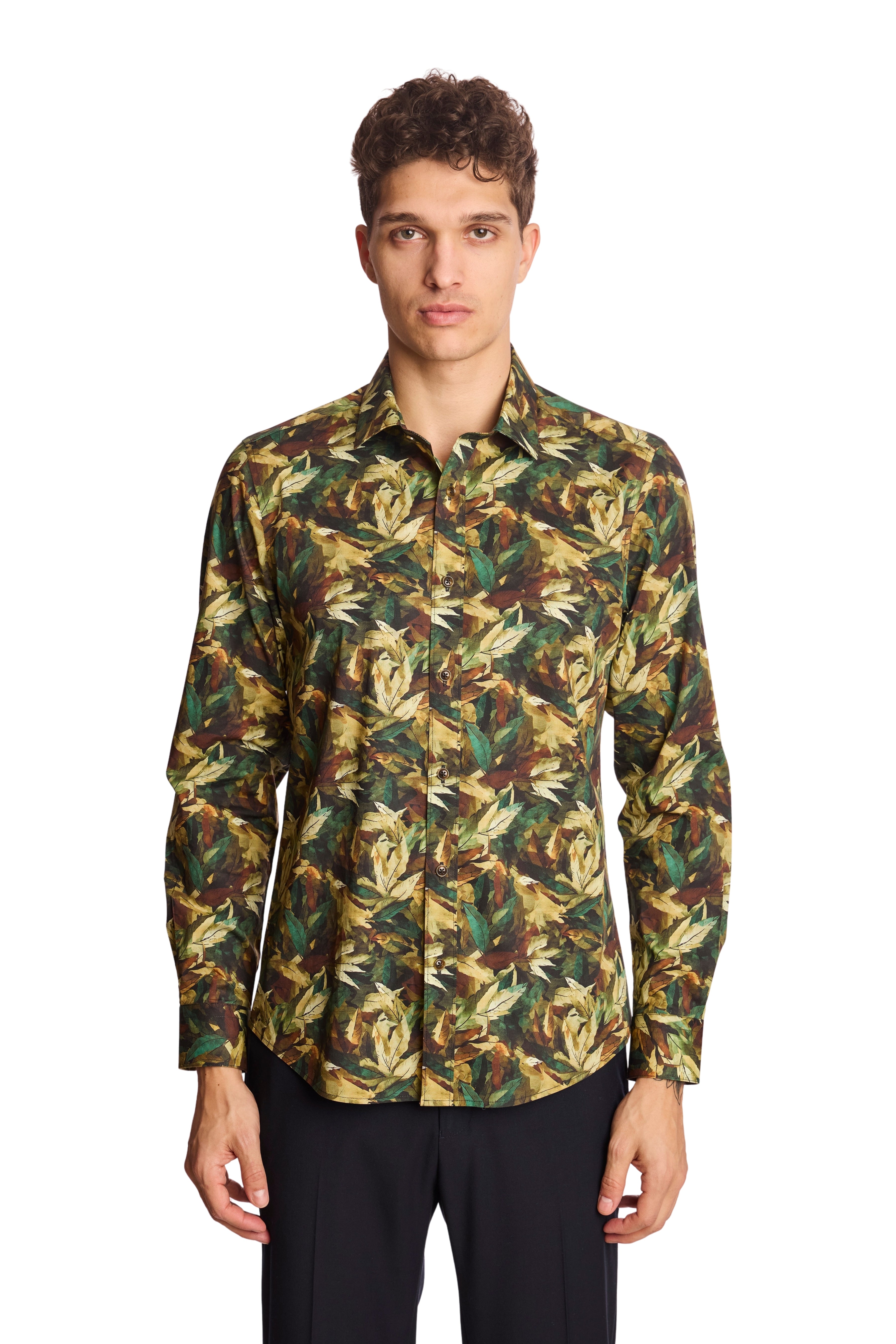 Samuel Spread Collar Shirt - Autumn Leaves