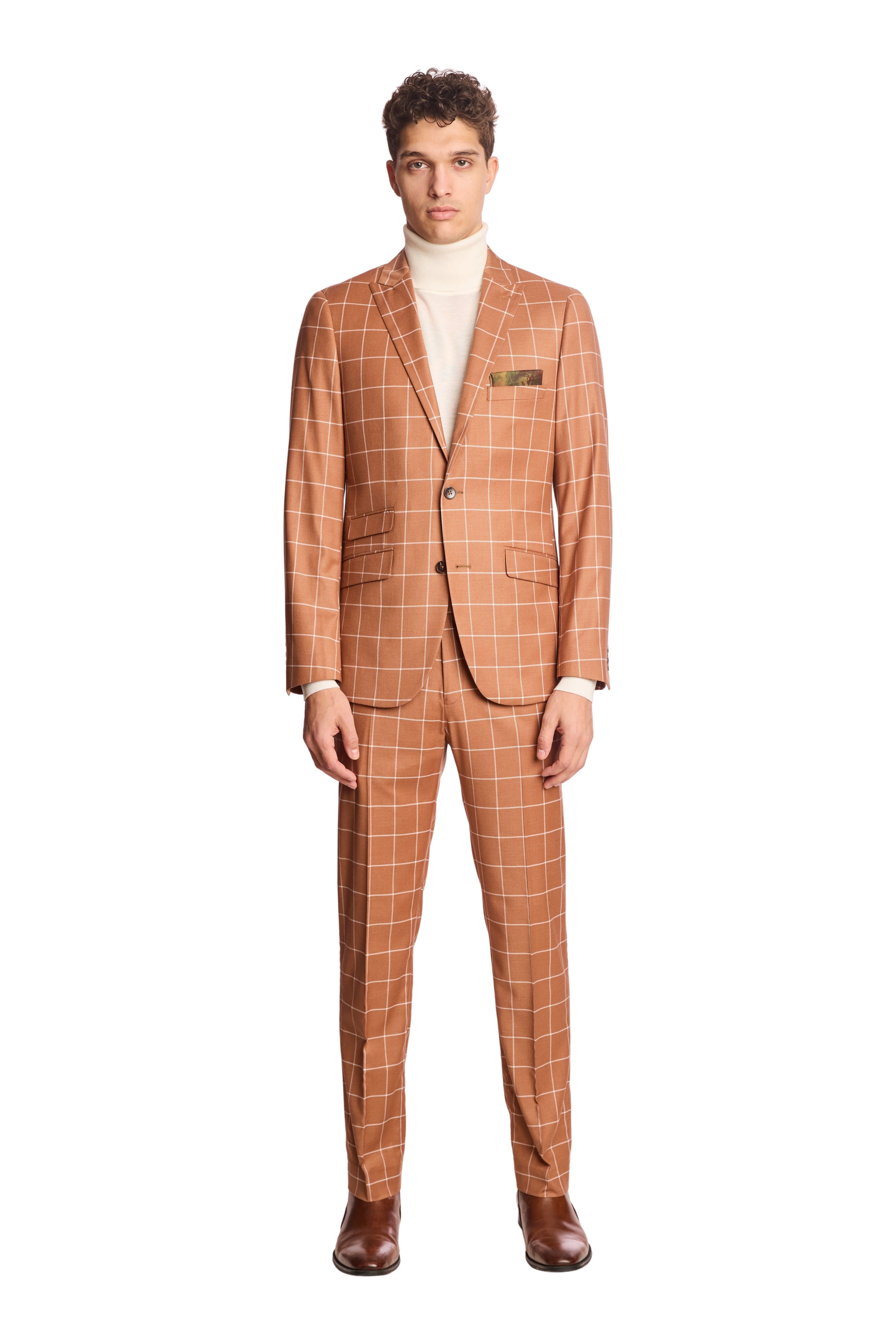 Downing pants - slim - Pumpkin Spice Windowpane