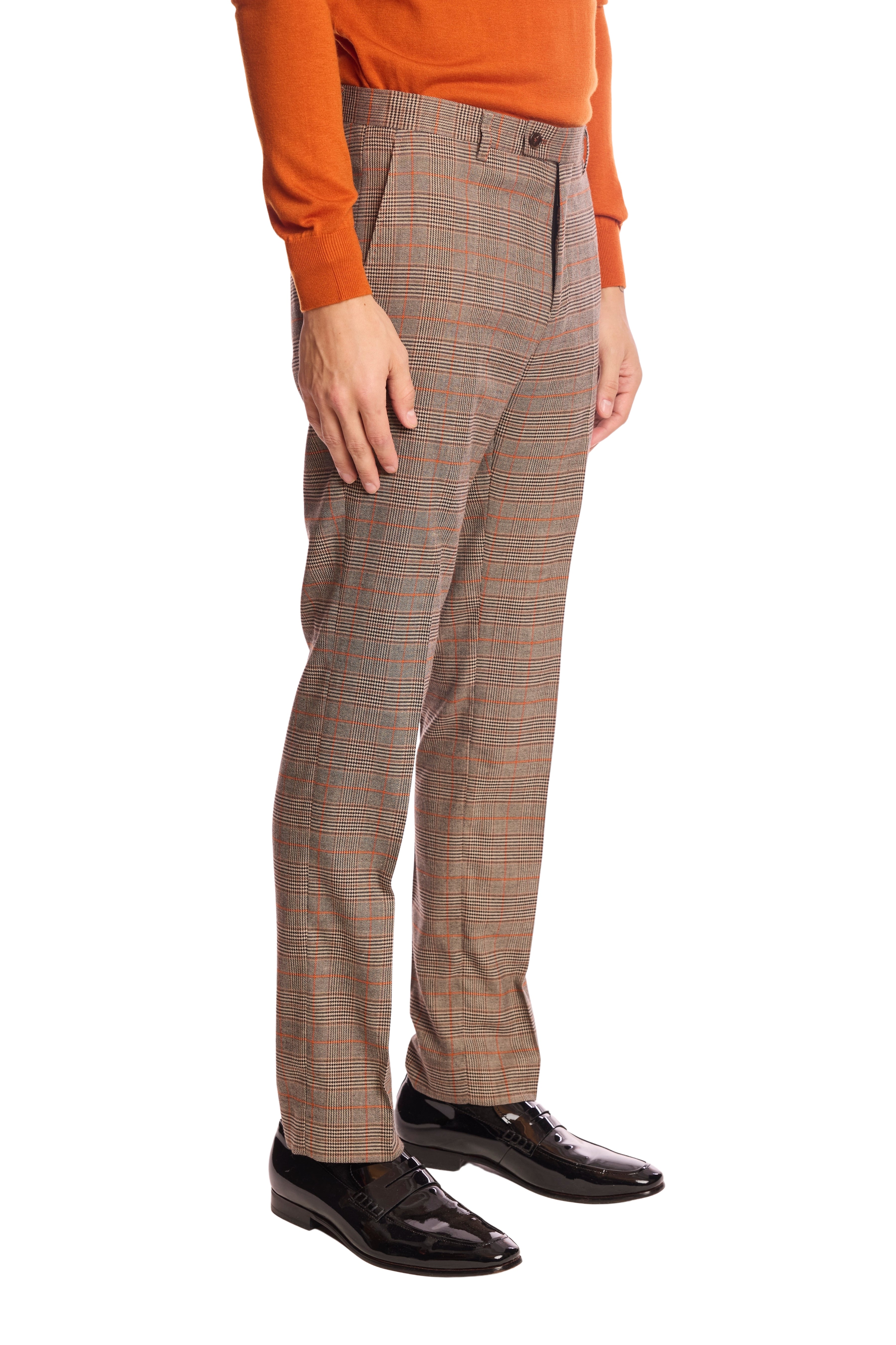Downing pants - slim - Orange Pop Prince of Wales