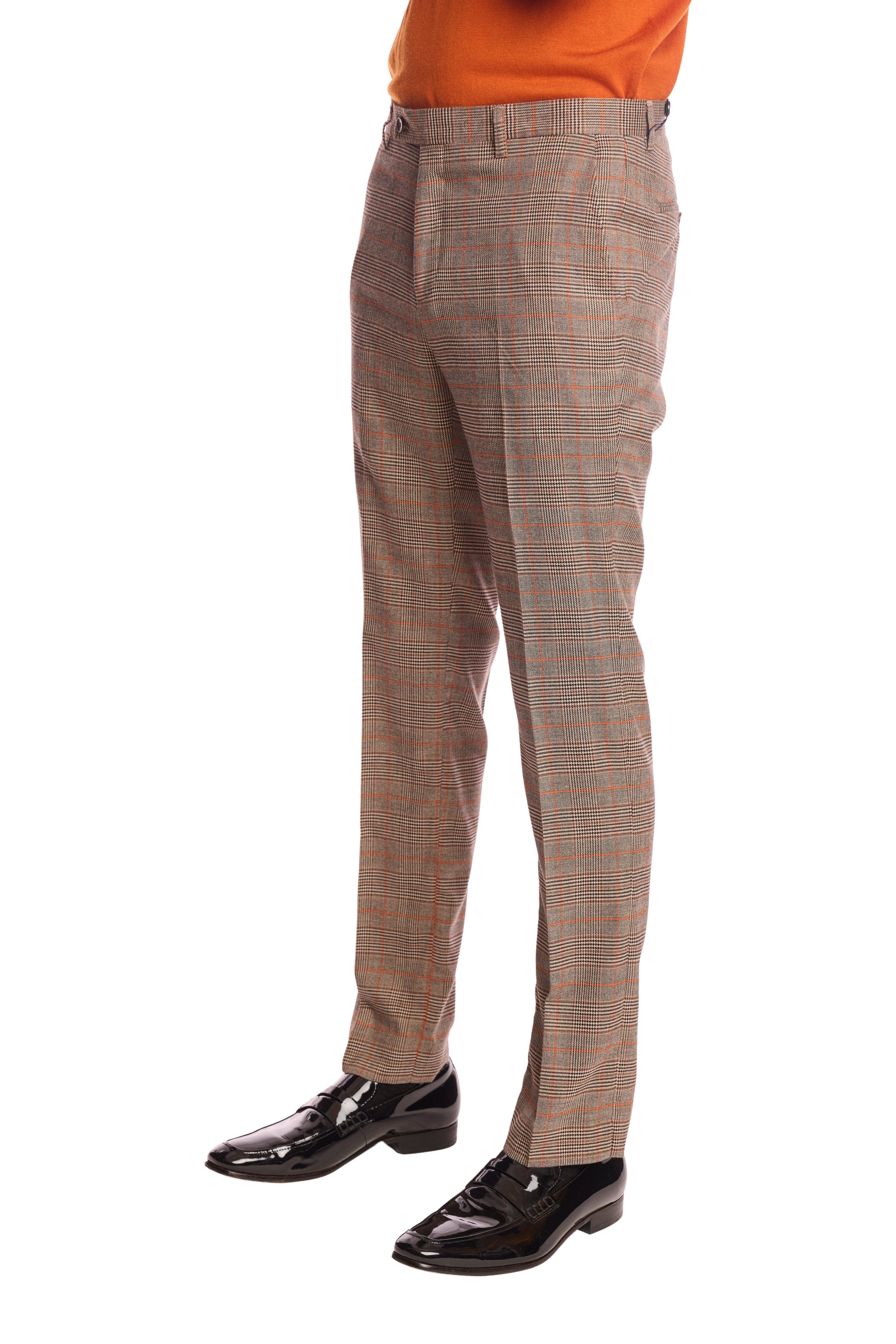 Downing pants - slim - Orange Pop Prince of Wales