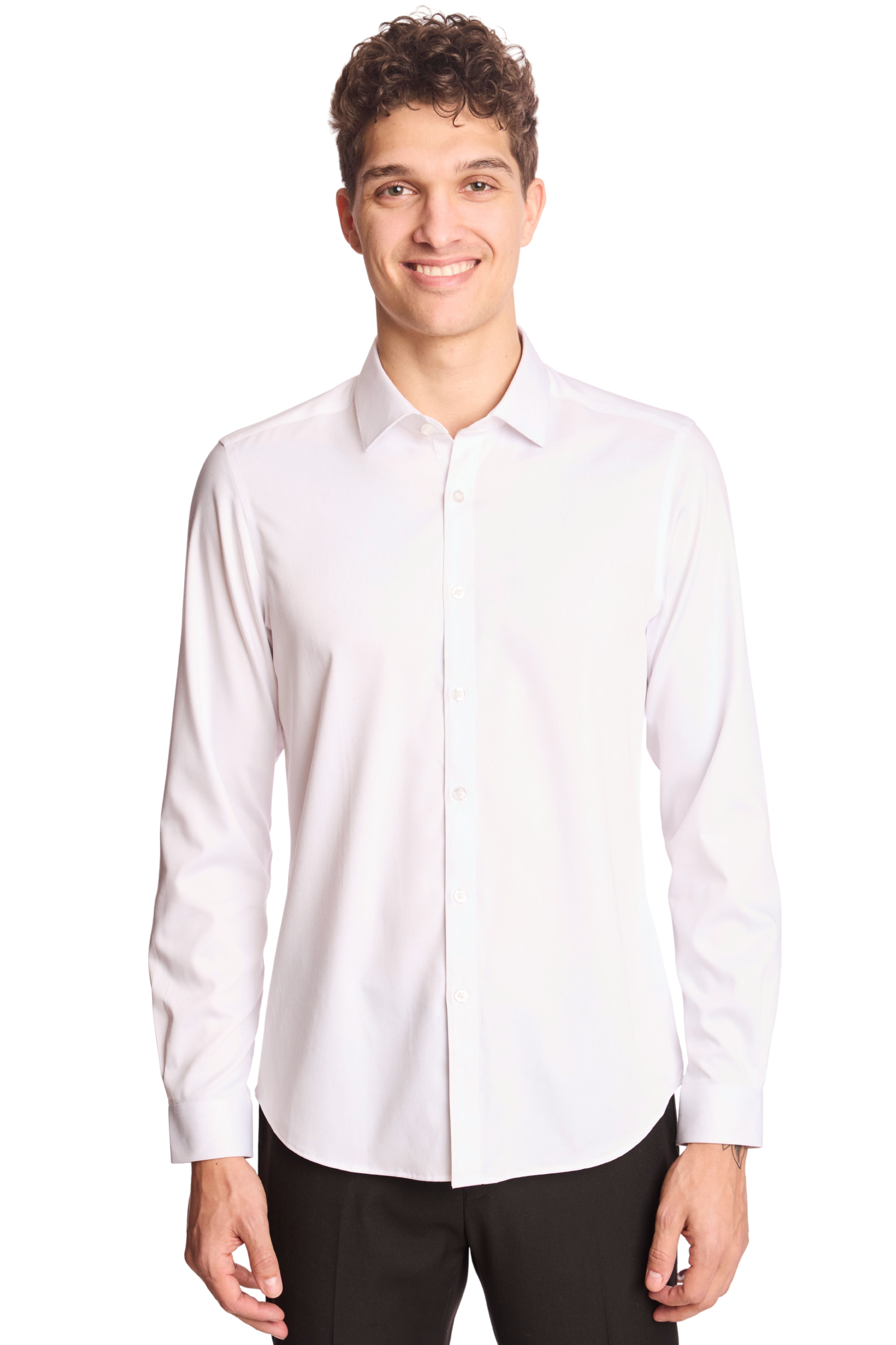 Samuel Spread Collar Shirt - All White