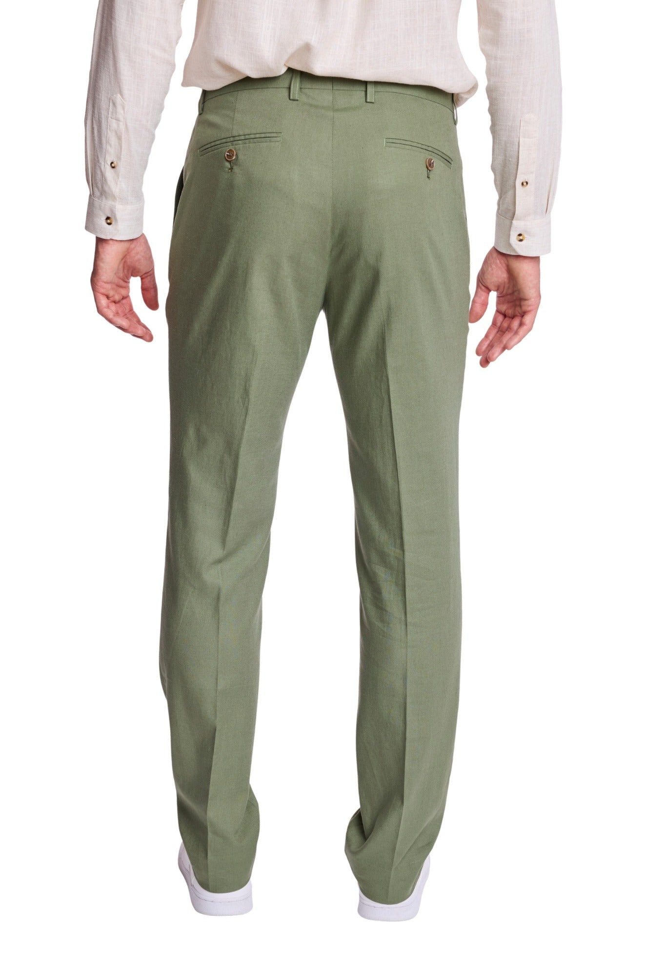 Downing Pants - slim - Olivine Green Linen