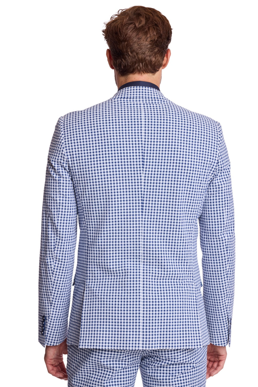 Ashton Peak Jacket - slim - Navy Gingham Seersucker