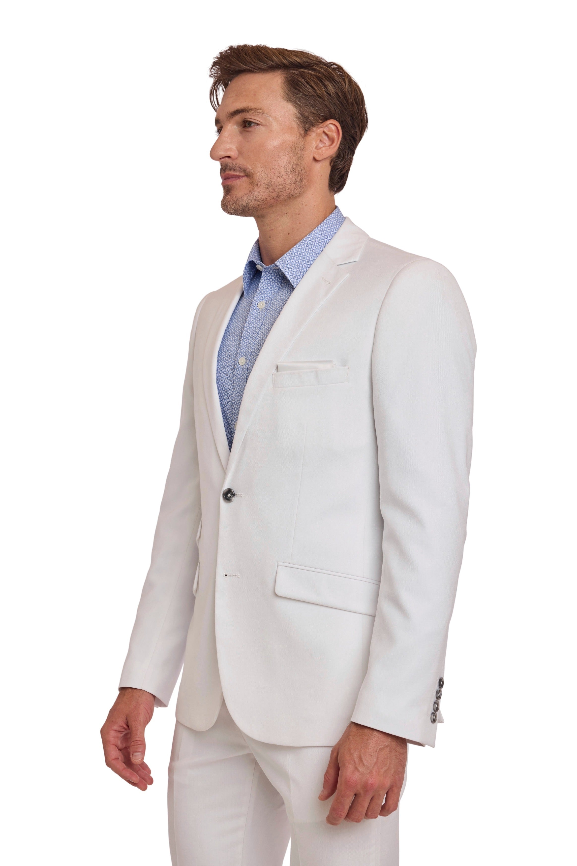 Dover Notch Jacket - slim - White Sharkskin
