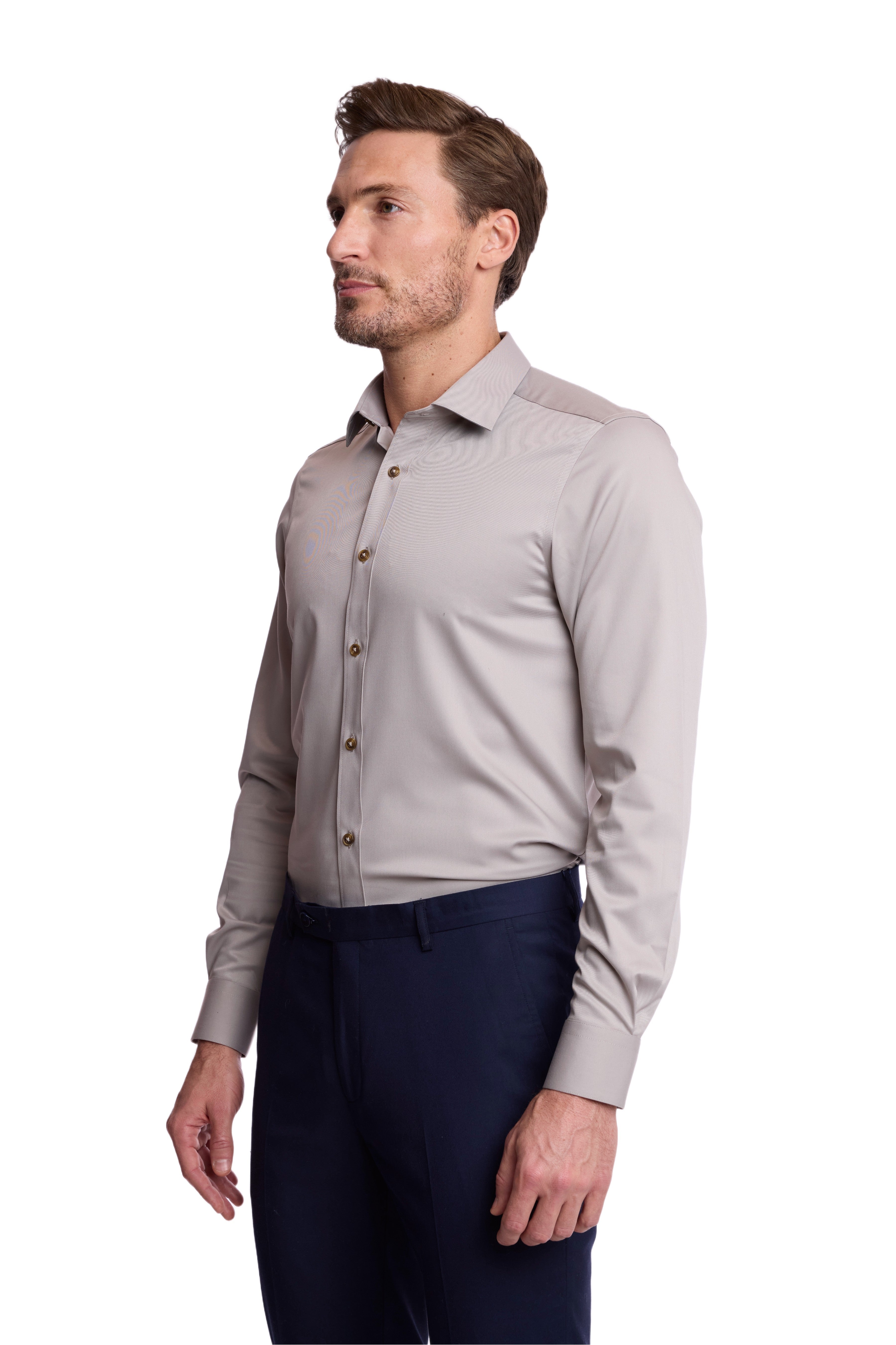 Peter Pointed Collar Shirt - Chino Tan