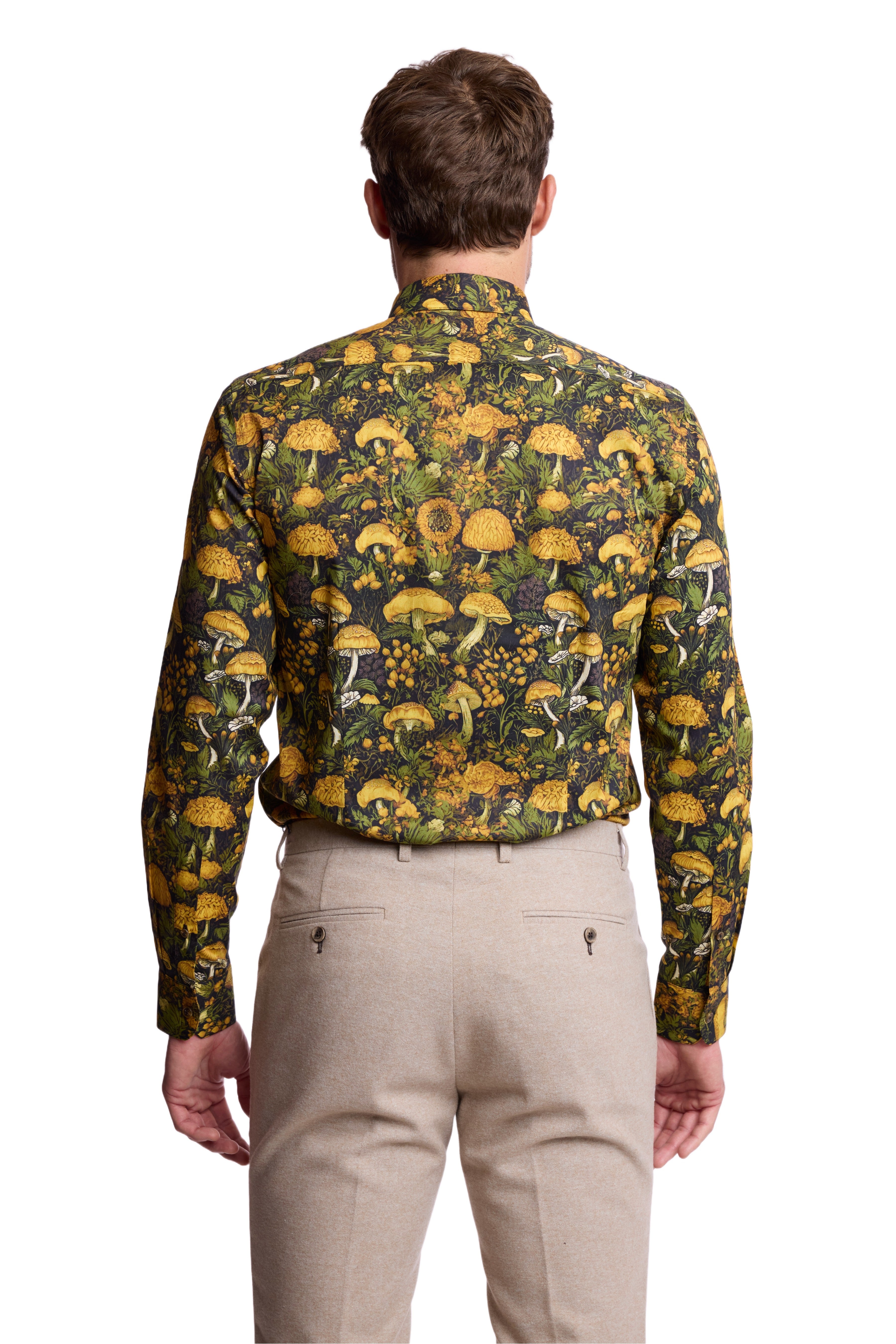 Brian Button Down Collar Shirt - Brown Mustard Mushroom