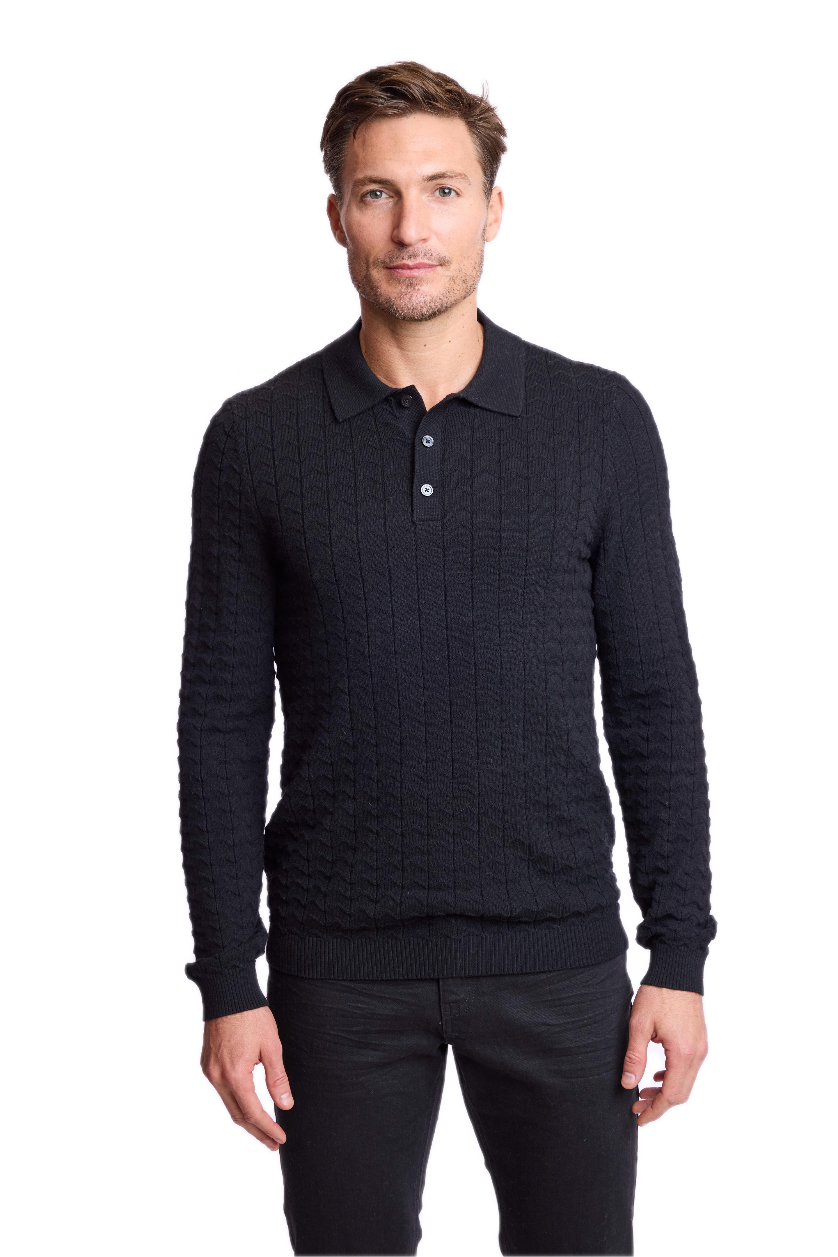 3 Button Polo - Black Nightfall