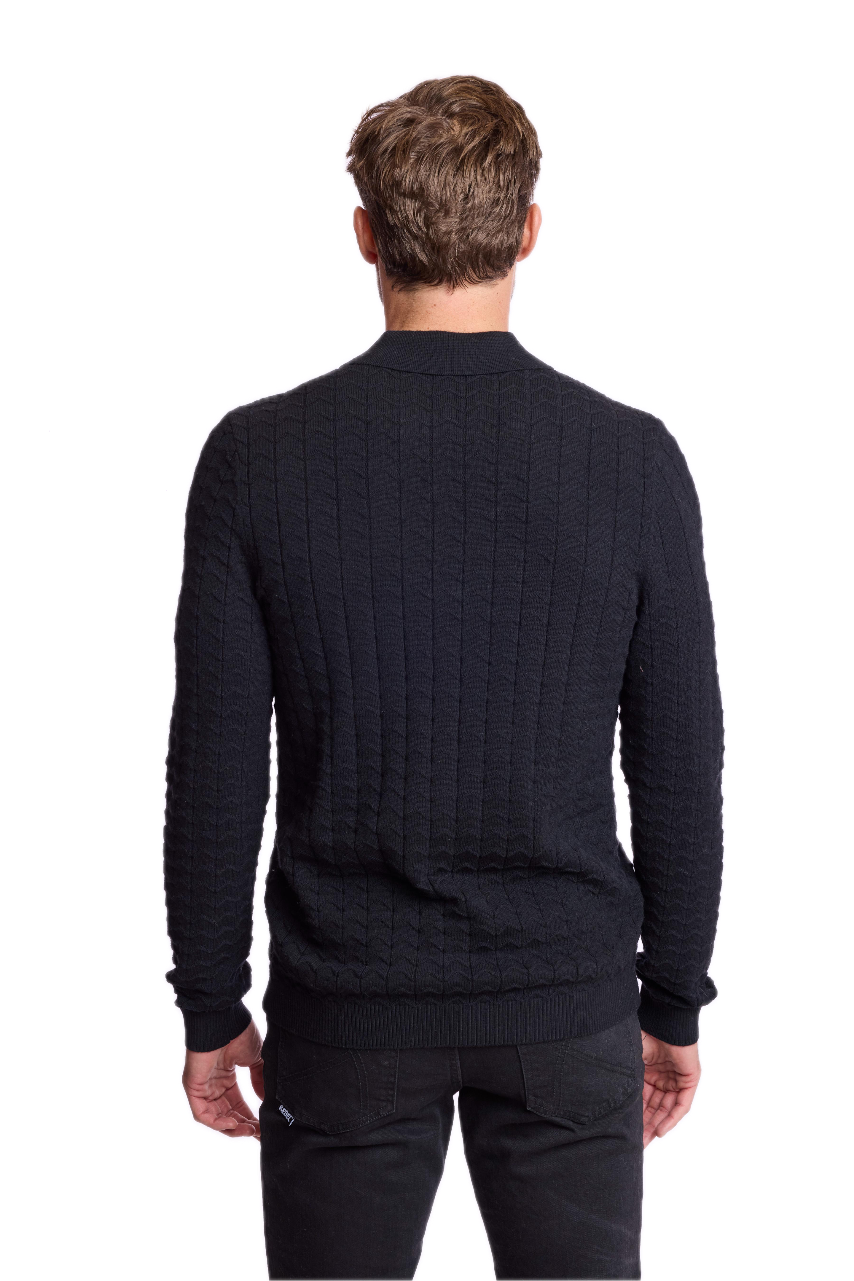 3 Button Polo - Black Nightfall