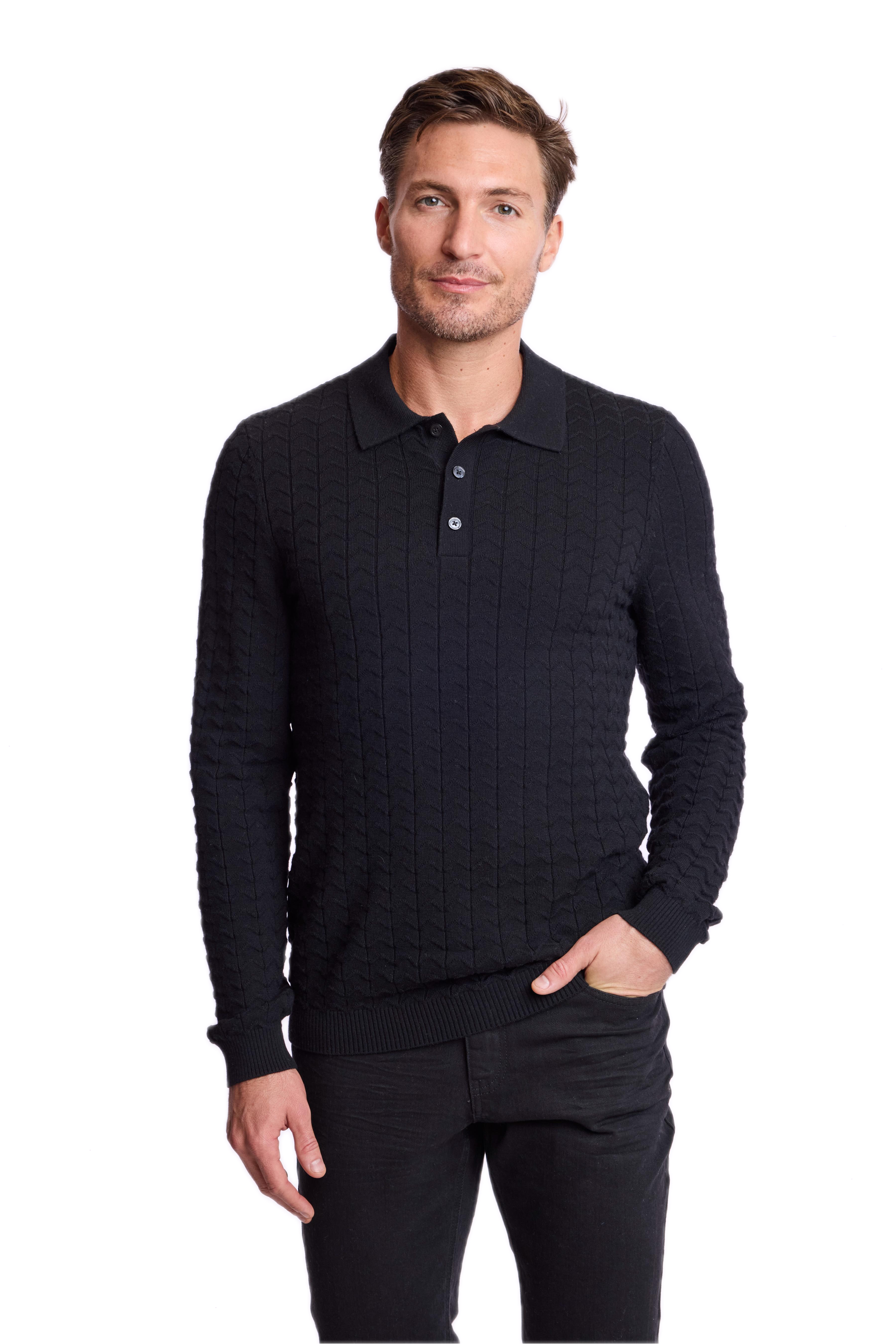 3 Button Polo - Black Nightfall