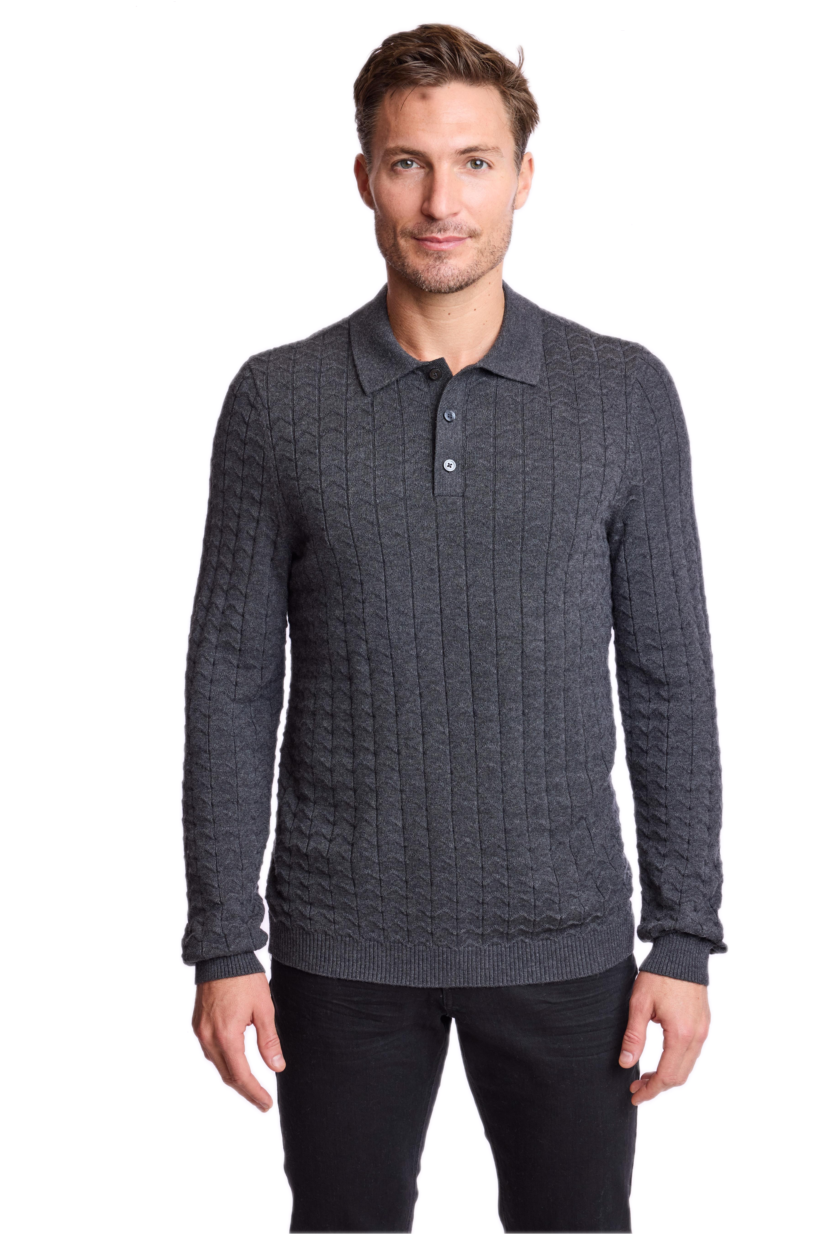 3 Button Polo - Charcoal