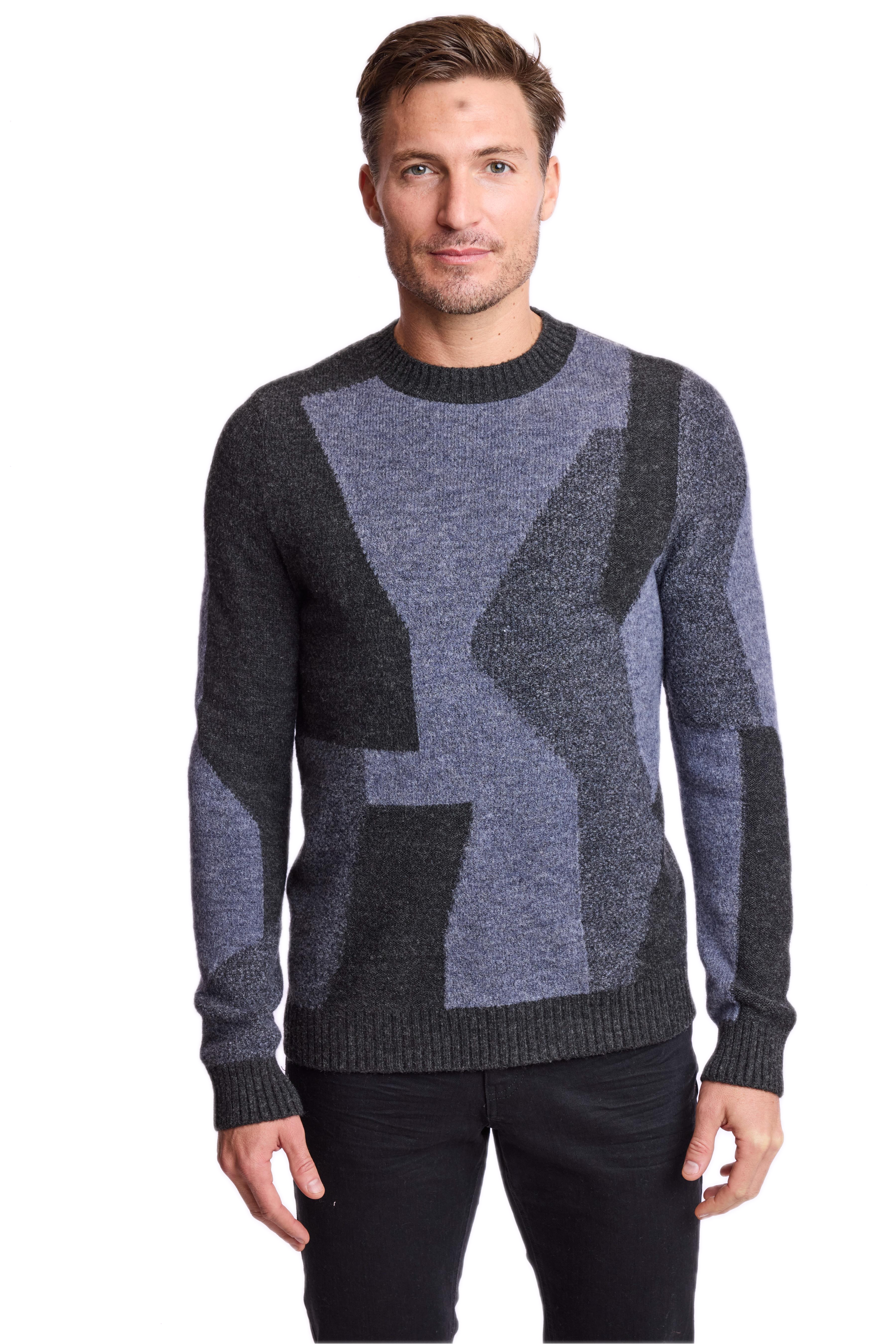 Crewneck Sweater - Charcoal & Blue Grey