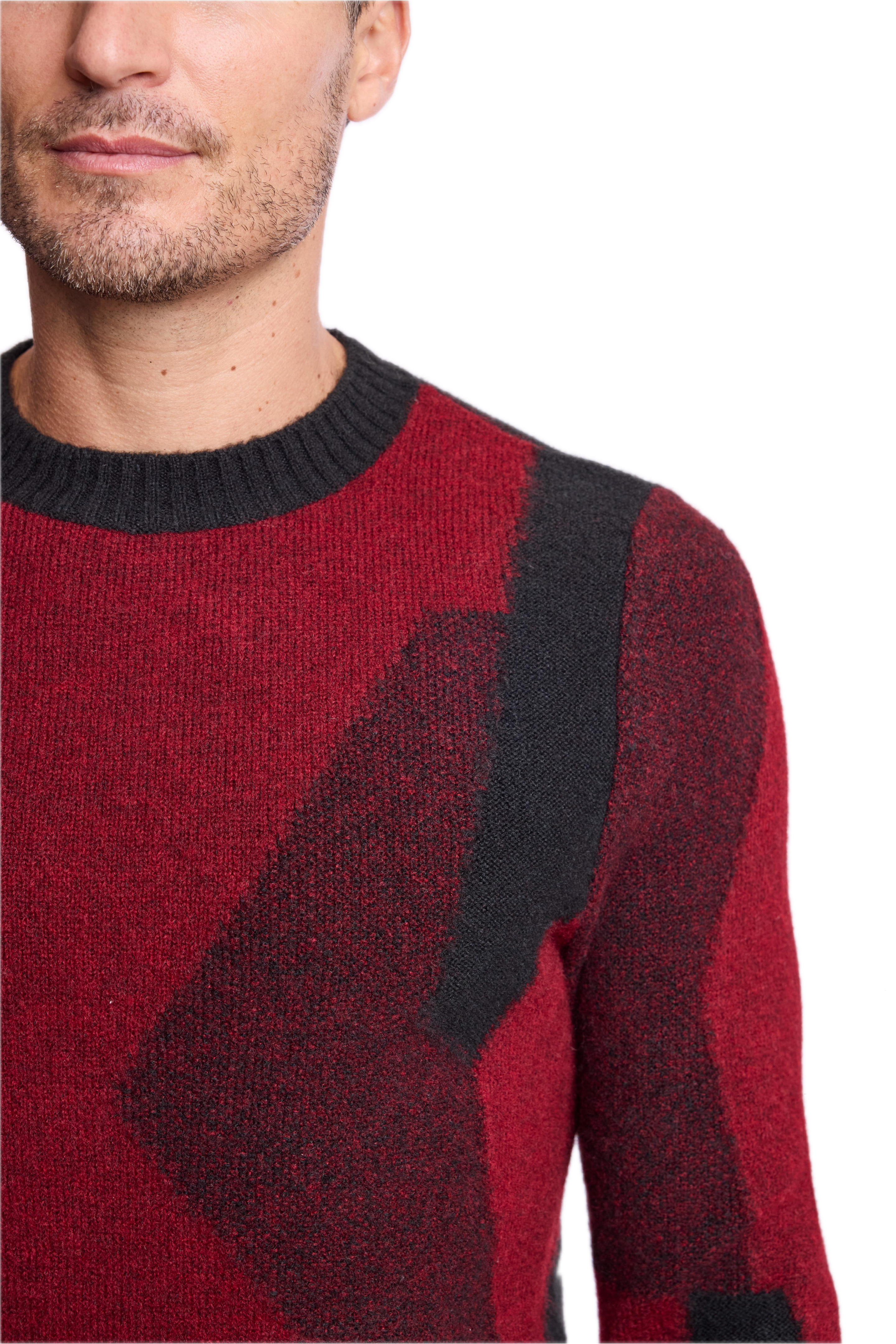 Crewneck Sweater - Black & Burgundy