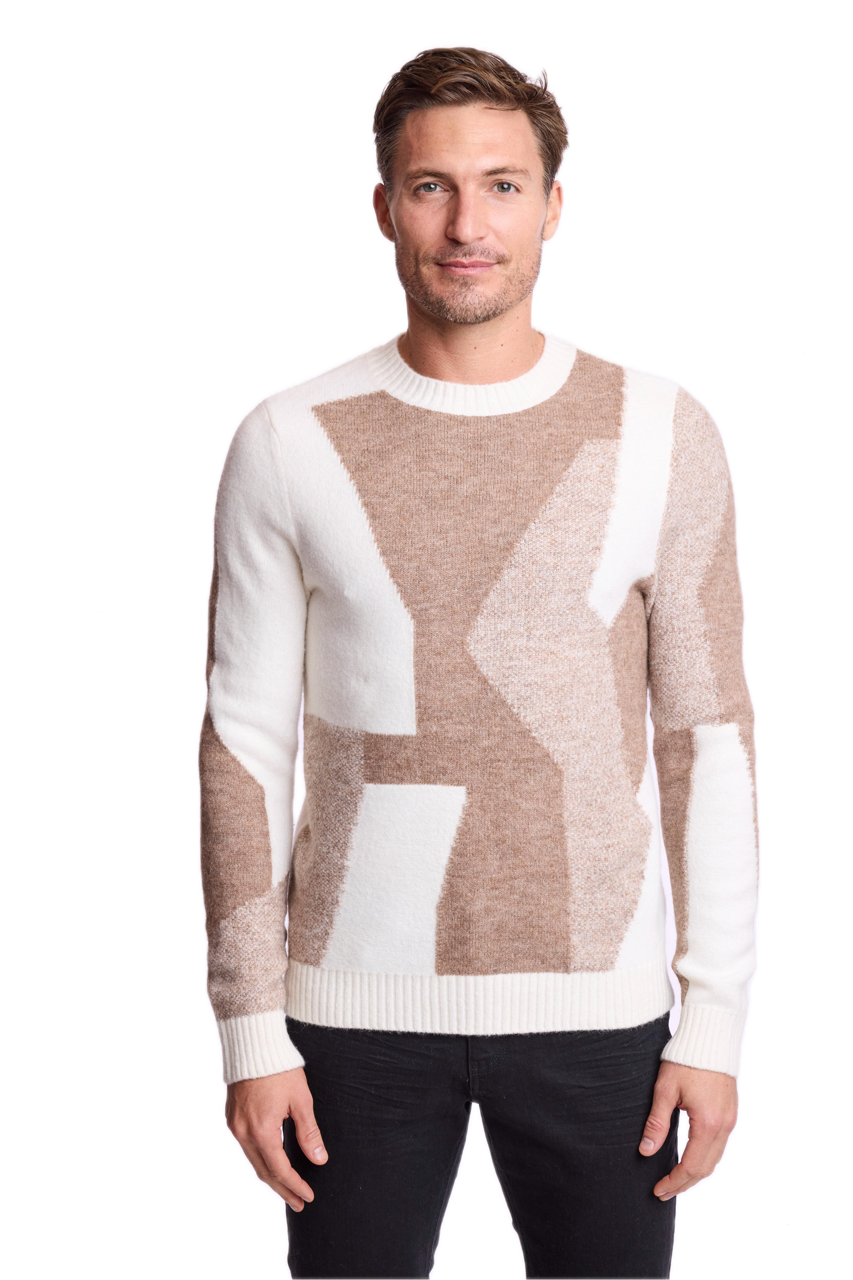 Crewneck Sweater - Brown & Tan