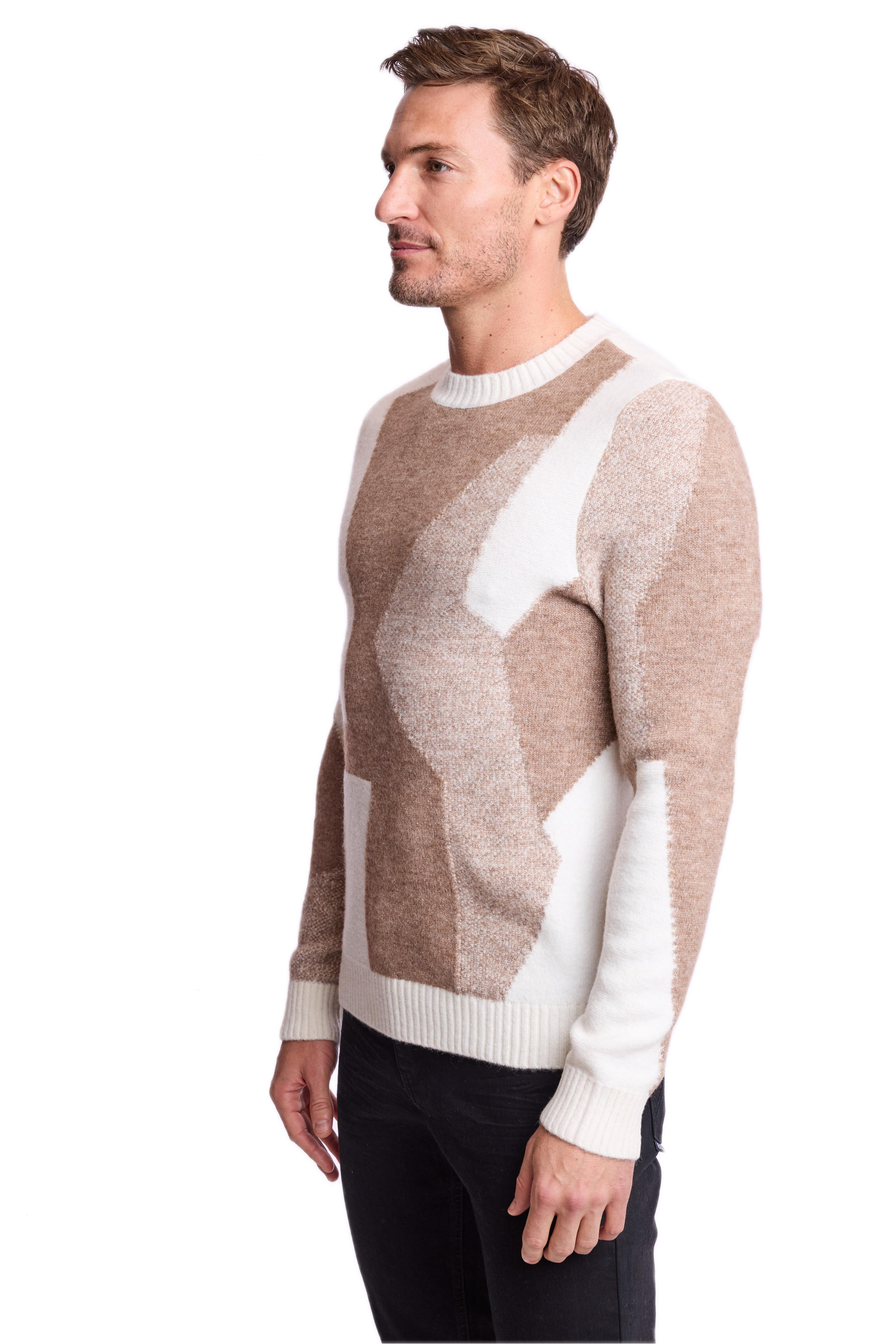 Crewneck Sweater - Brown & Tan