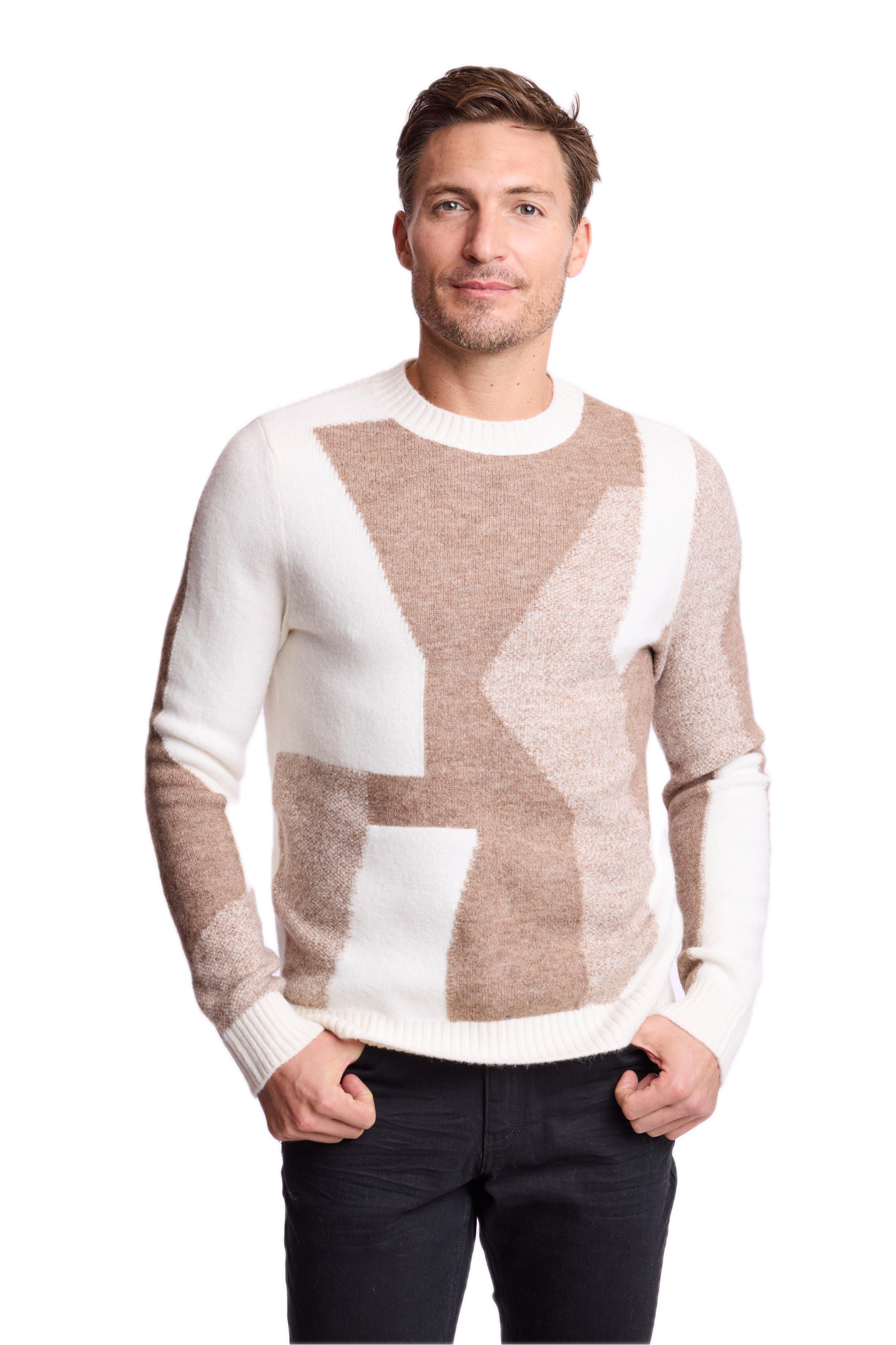 Crewneck Sweater - Brown & Tan