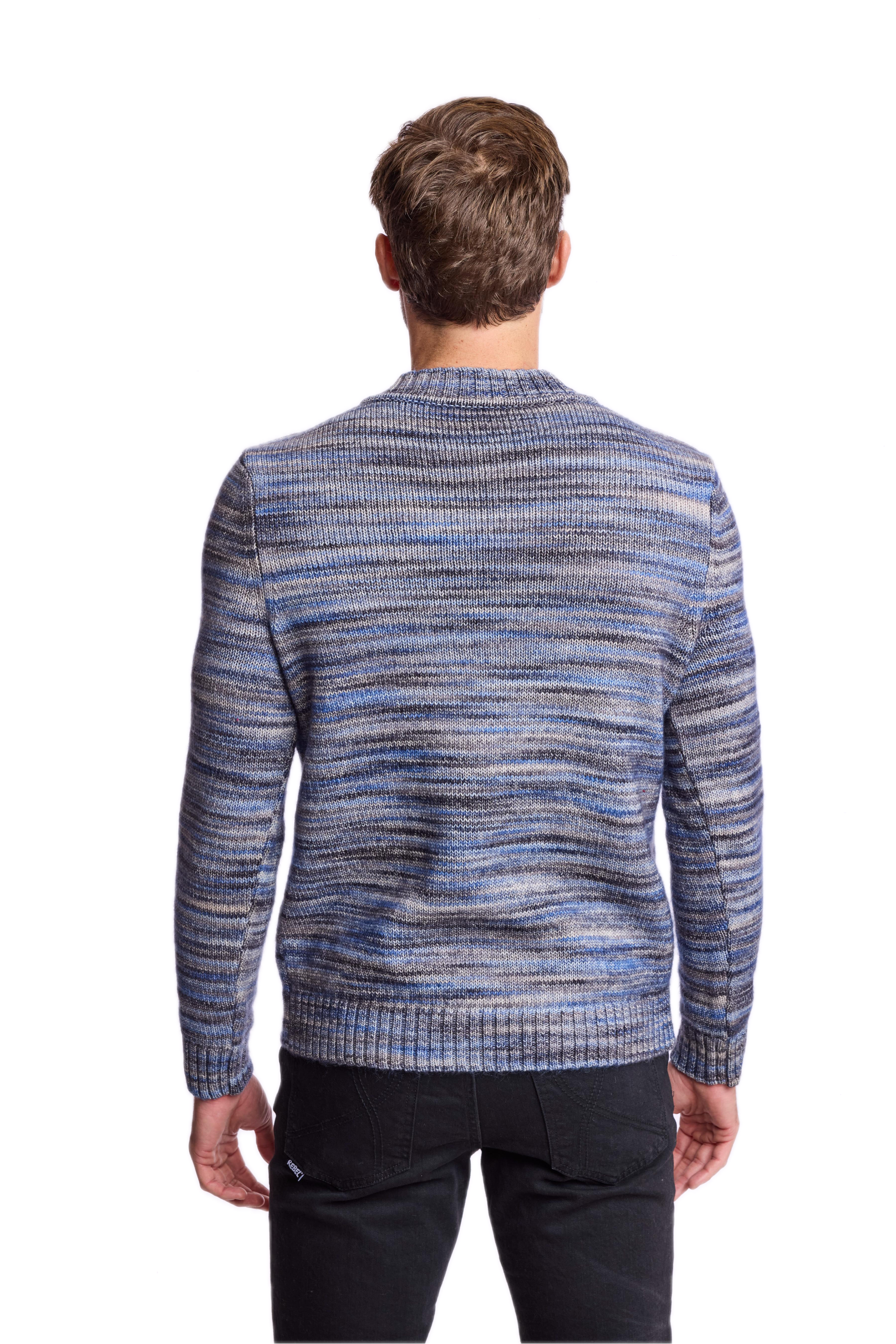 V-Neck Sweater - Navy Black Multi