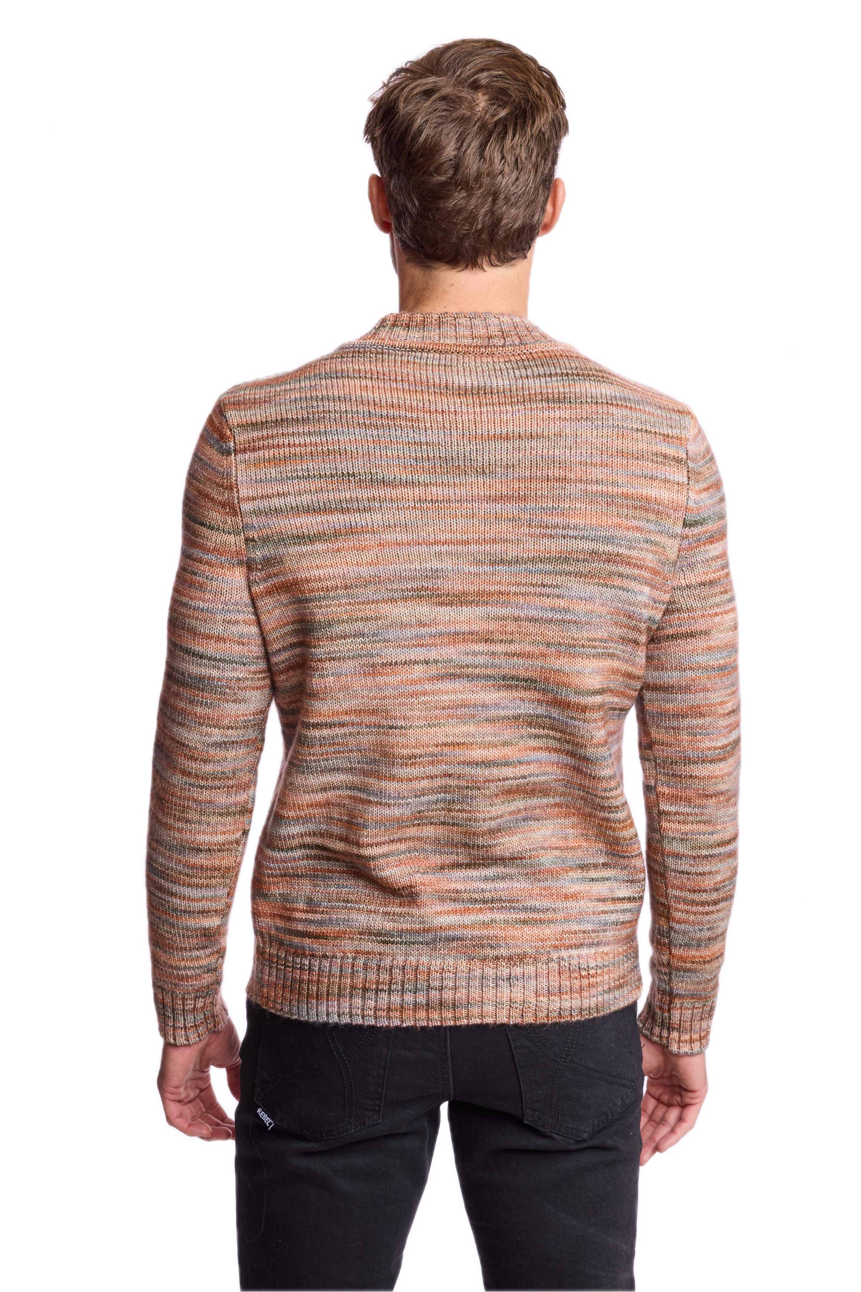 V-Neck Sweater - Sage Tan Multi