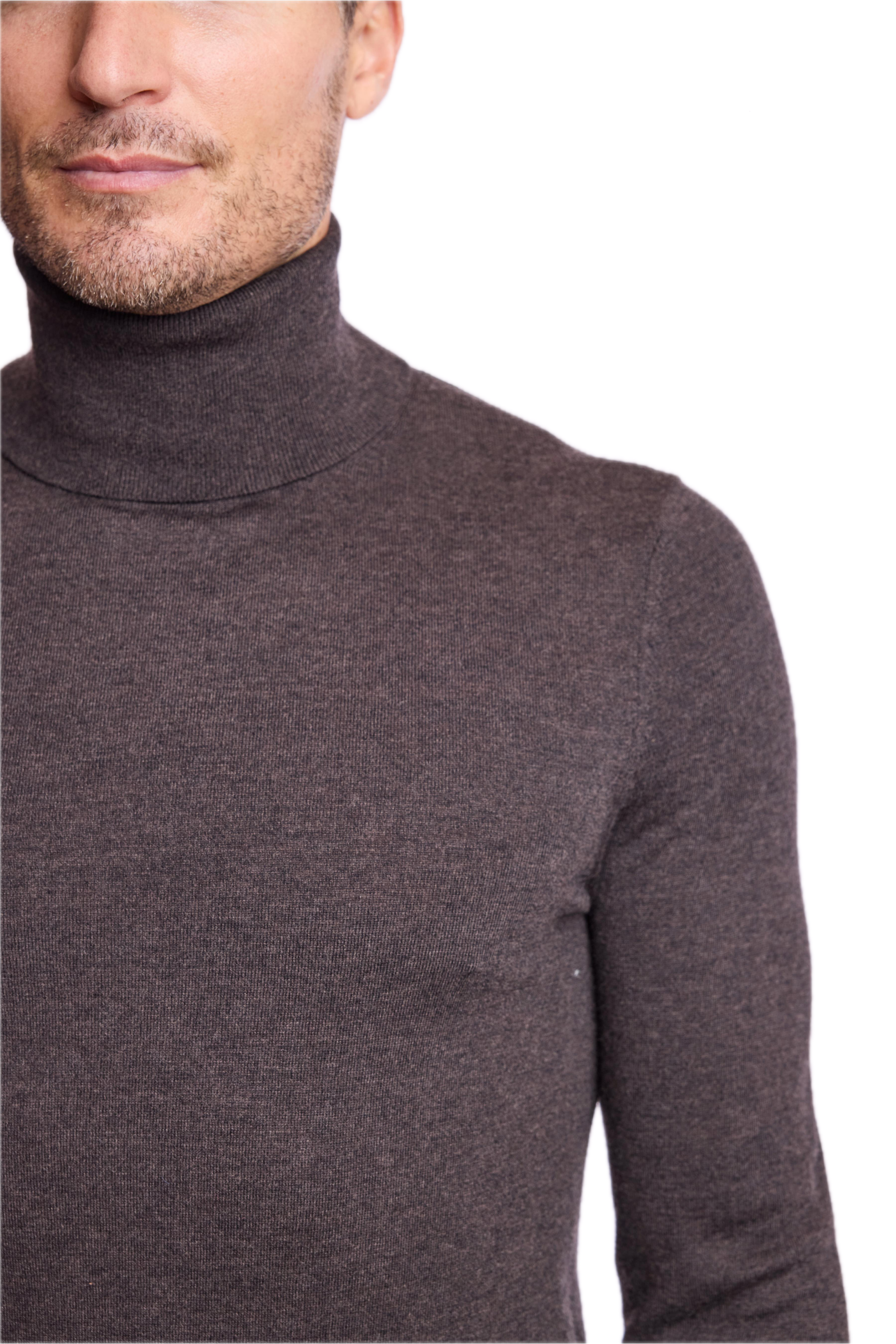 Luxe Fine Gauge Turtleneck - Hershey Brown