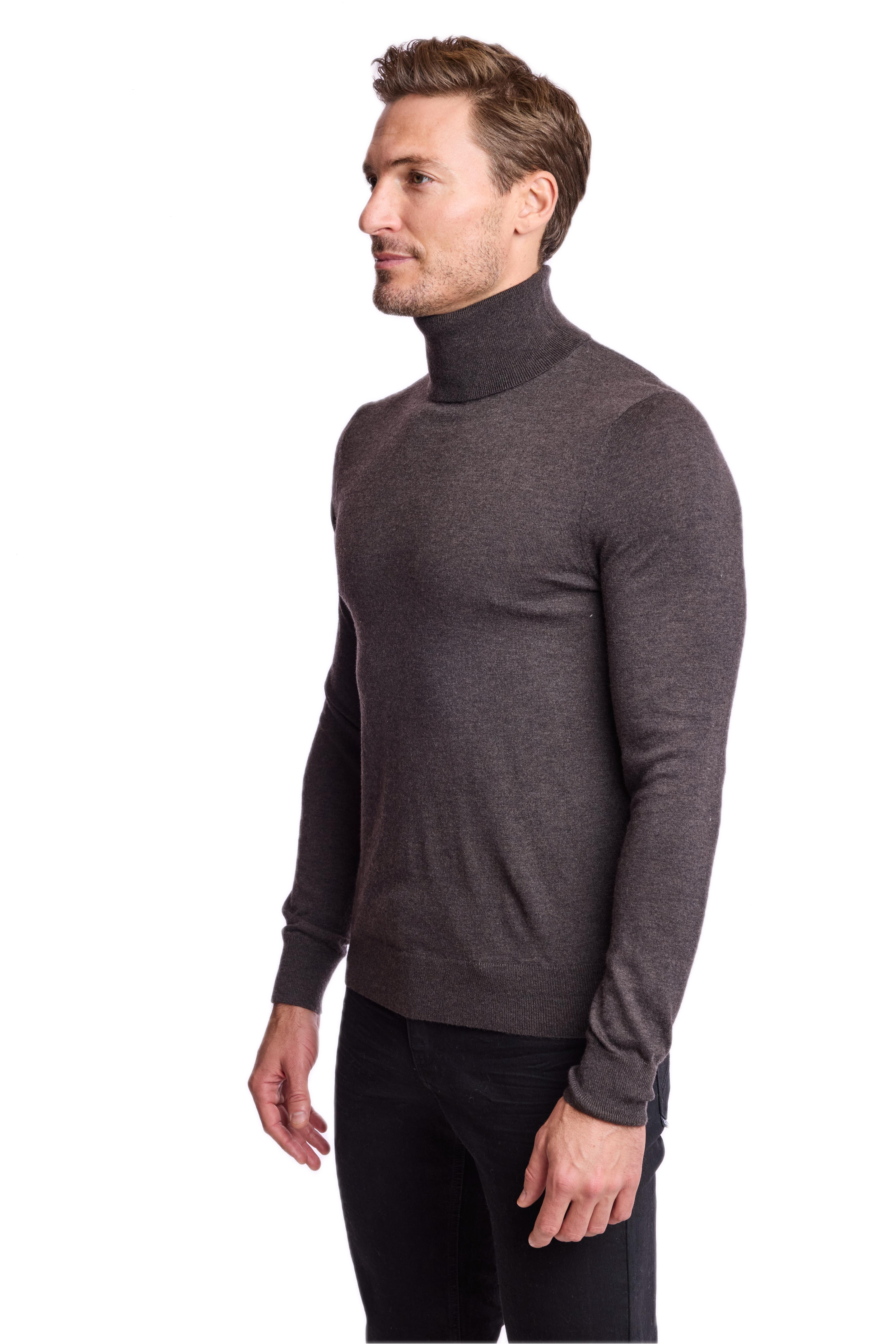 Luxe Fine Gauge Turtleneck - Hershey Brown